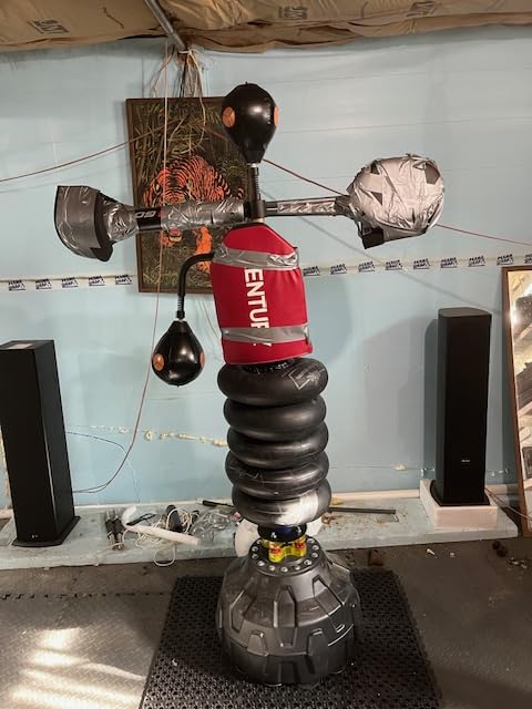 Goplus Boxing Speed Trainer, Freestanding Punching Bag 360 Spinning Bar with 2 Reflex Speed Balls, Shock Absorbers, Fillable Base, Height Adjustable customer photo 1