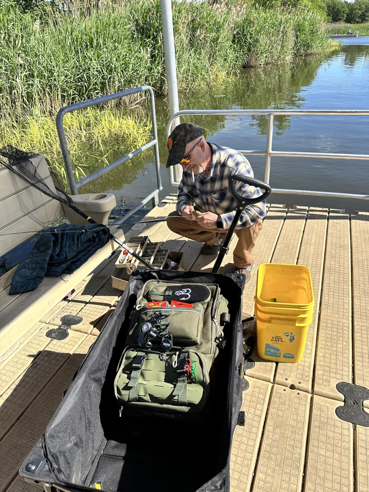 Baitium Fishing Backpack, Tackle Bag With Rod Holders, 40L Capacity With Cooler, Rain Cover, Insulated Pocket, 4 Tackle Trays Included- (Green) customer photo 1