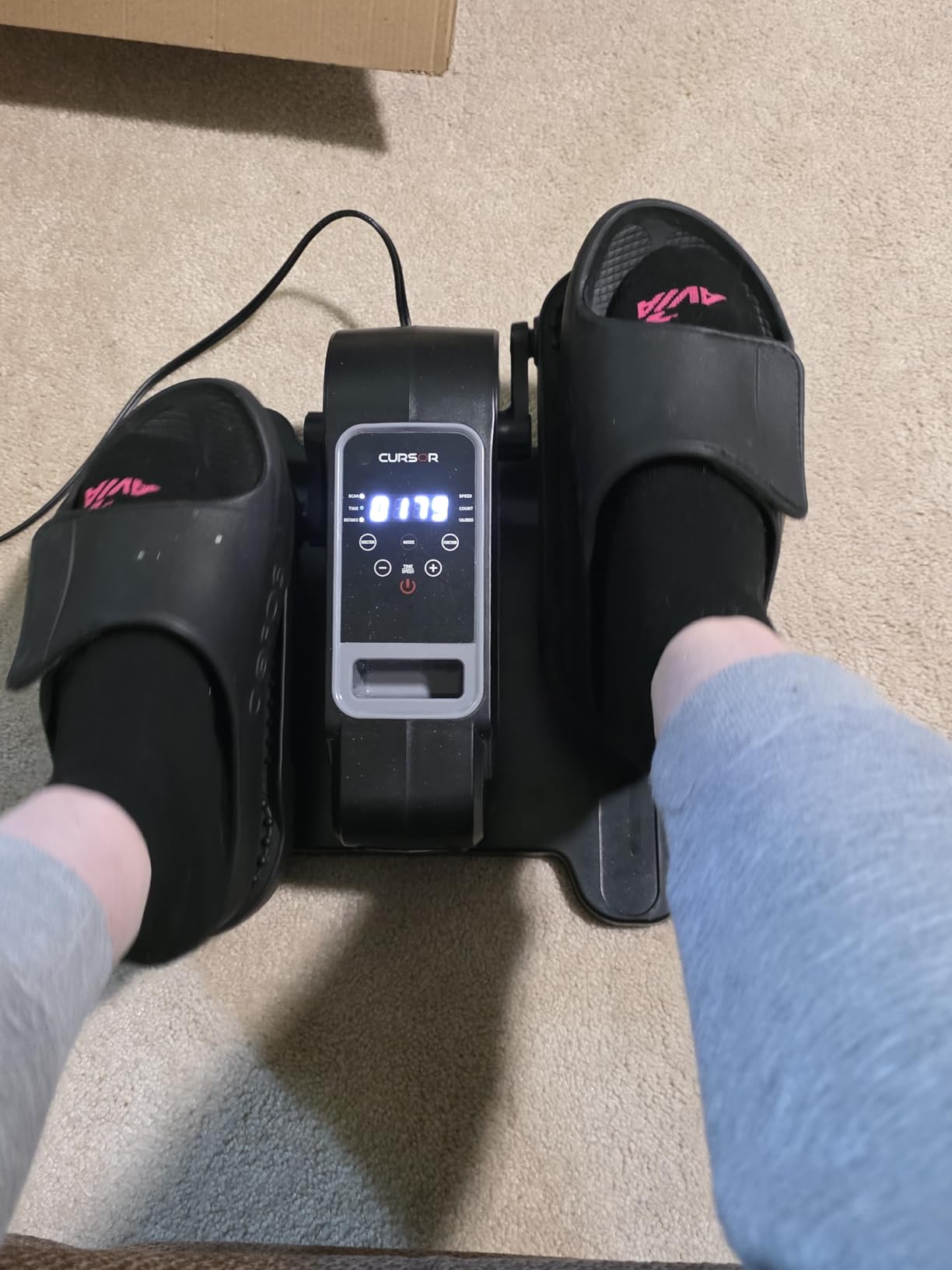 Under Desk Elliptical Machine, Electric Seated Pedal Exerciser, Quiet Leg Exerciser While Sitting for Seniors, Mini Portable Leg Exercise Machine with Remote, Adjustable 12-Speeds, Manual & Auto Mode customer photo 2