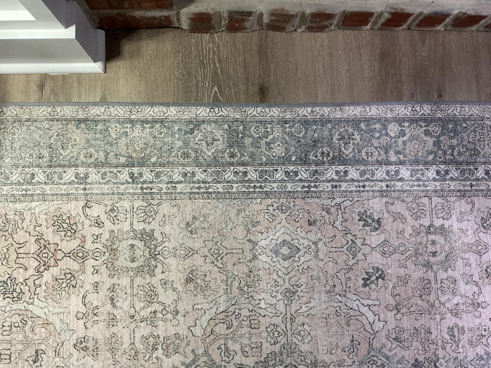 GENIMO 8x10 Area Rugs for Living Room, Machine Washable Non Slip Vintage Rugs, Low Pile Lightweight Chenille Print Rug for Bedroom, Dining Room, Home Office, Light Taupe Brown customer photo 1