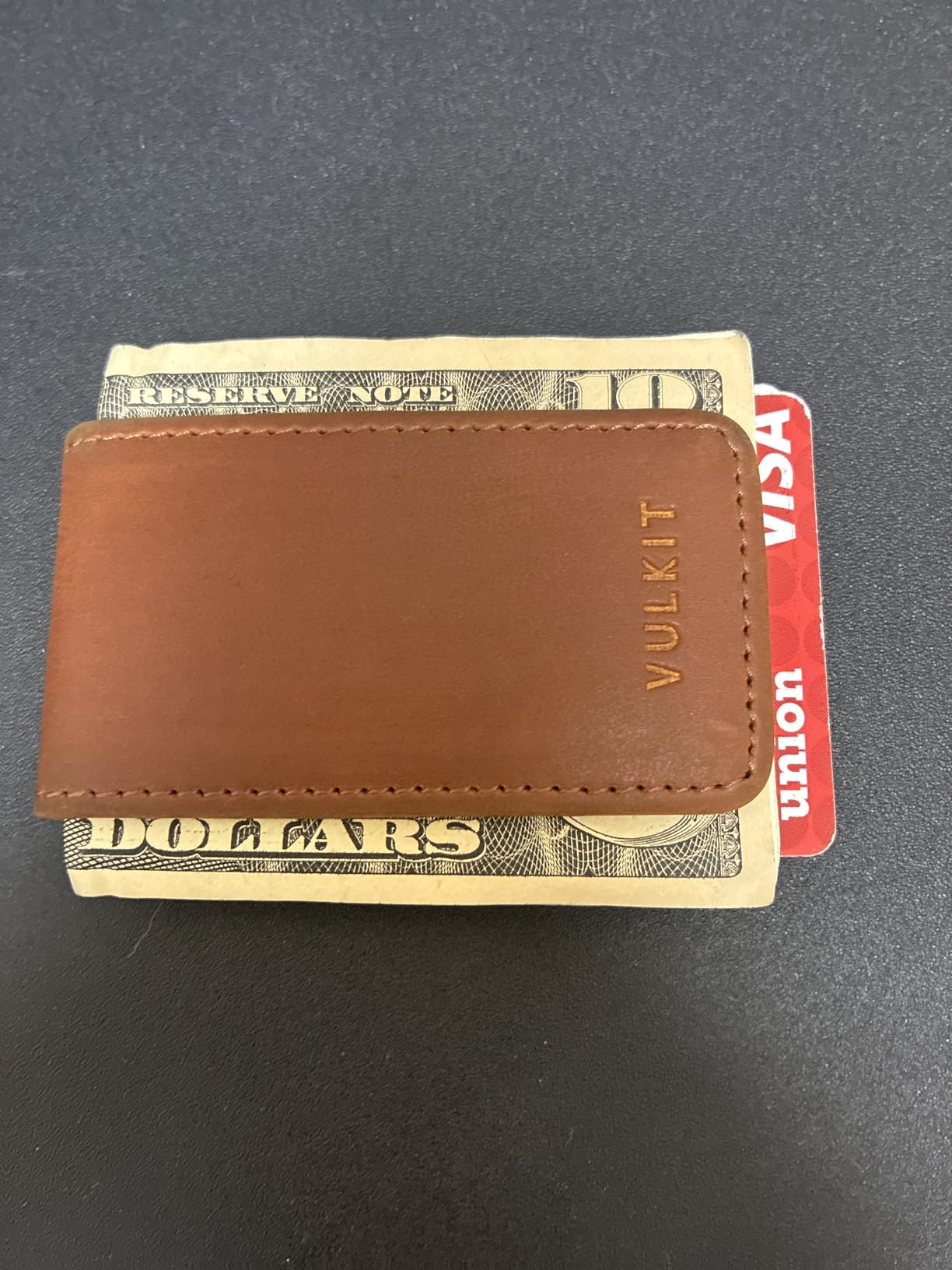 VULKIT Magnetic Money Clip Leather Money Holder Minimalist Design Holds Up to 15 Cash customer photo 1