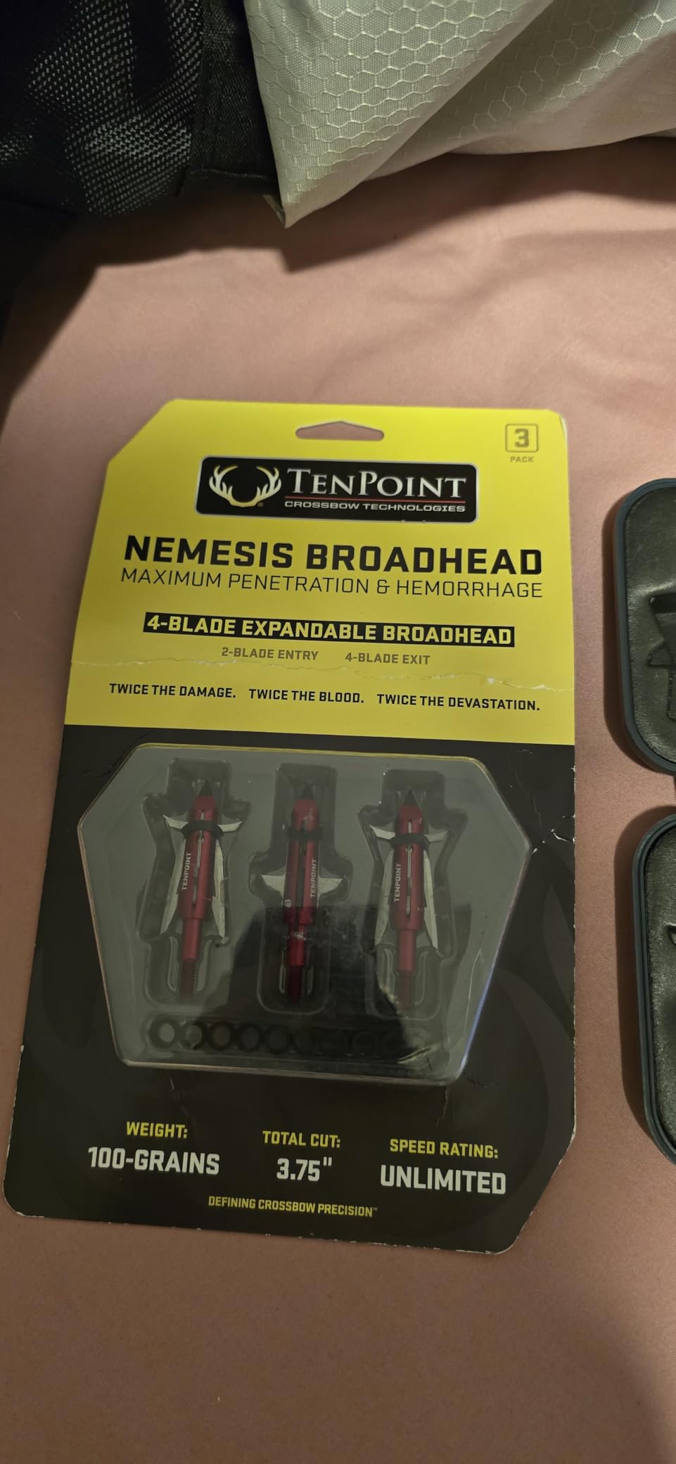 TenPoint Nemesis Broadhead - Pack of 3 - 100-Grain, Four-Blade, Expandable Design customer photo 1
