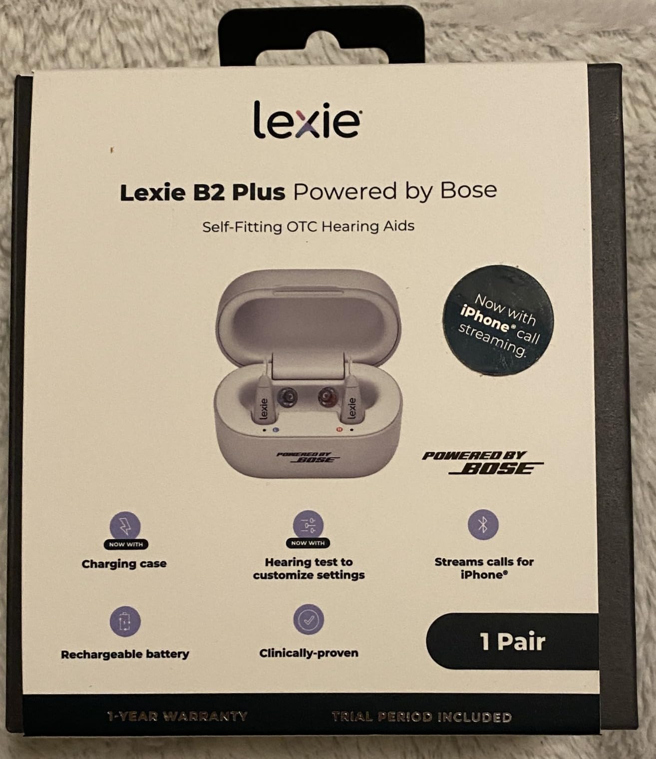 Lexie B2 Plus Powered by Bose - Self-Fitting Rechargeable OTC Hearing Aids for Mild to Moderate Hearing Loss in Adults and Seniors - Clear Sound - Wireless Charging Case - Bluetooth-Enabled customer photo 2