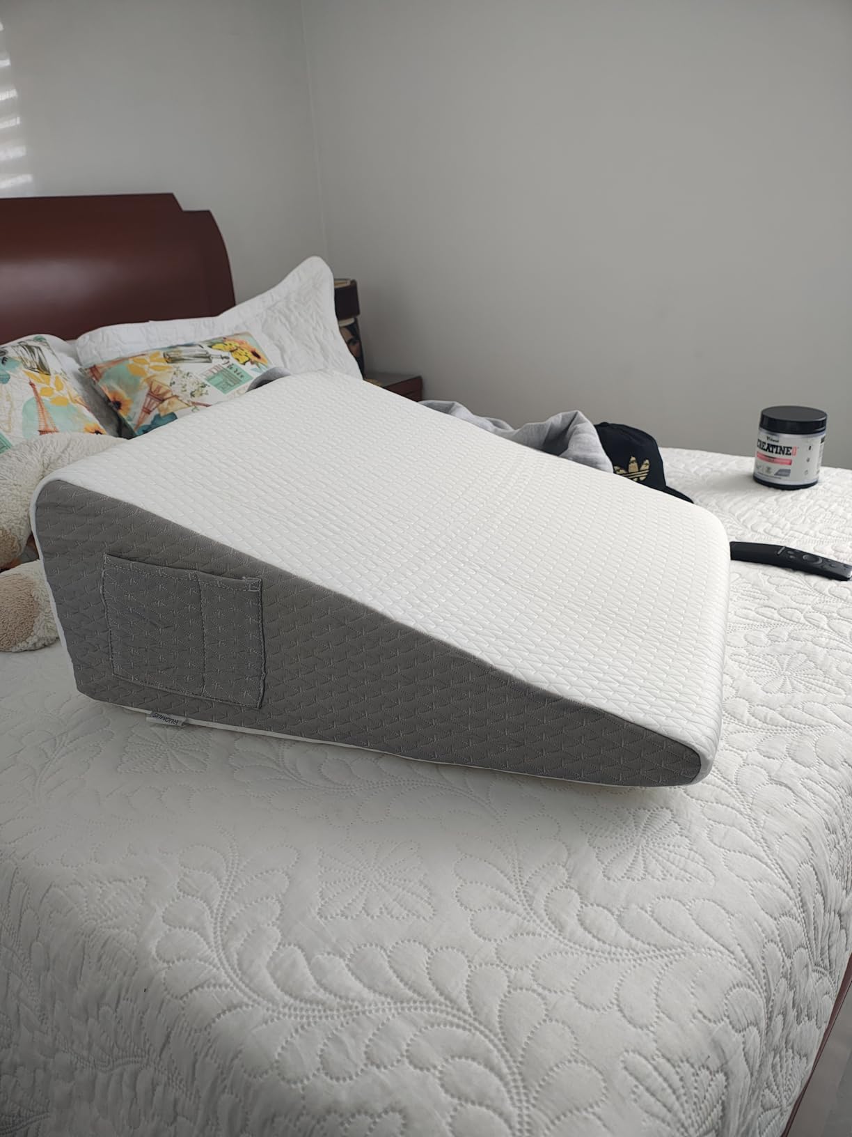 Ruqmuis Wedge Pillow for Acid Reflux, Bed Wedge Pillow for Headboard 10