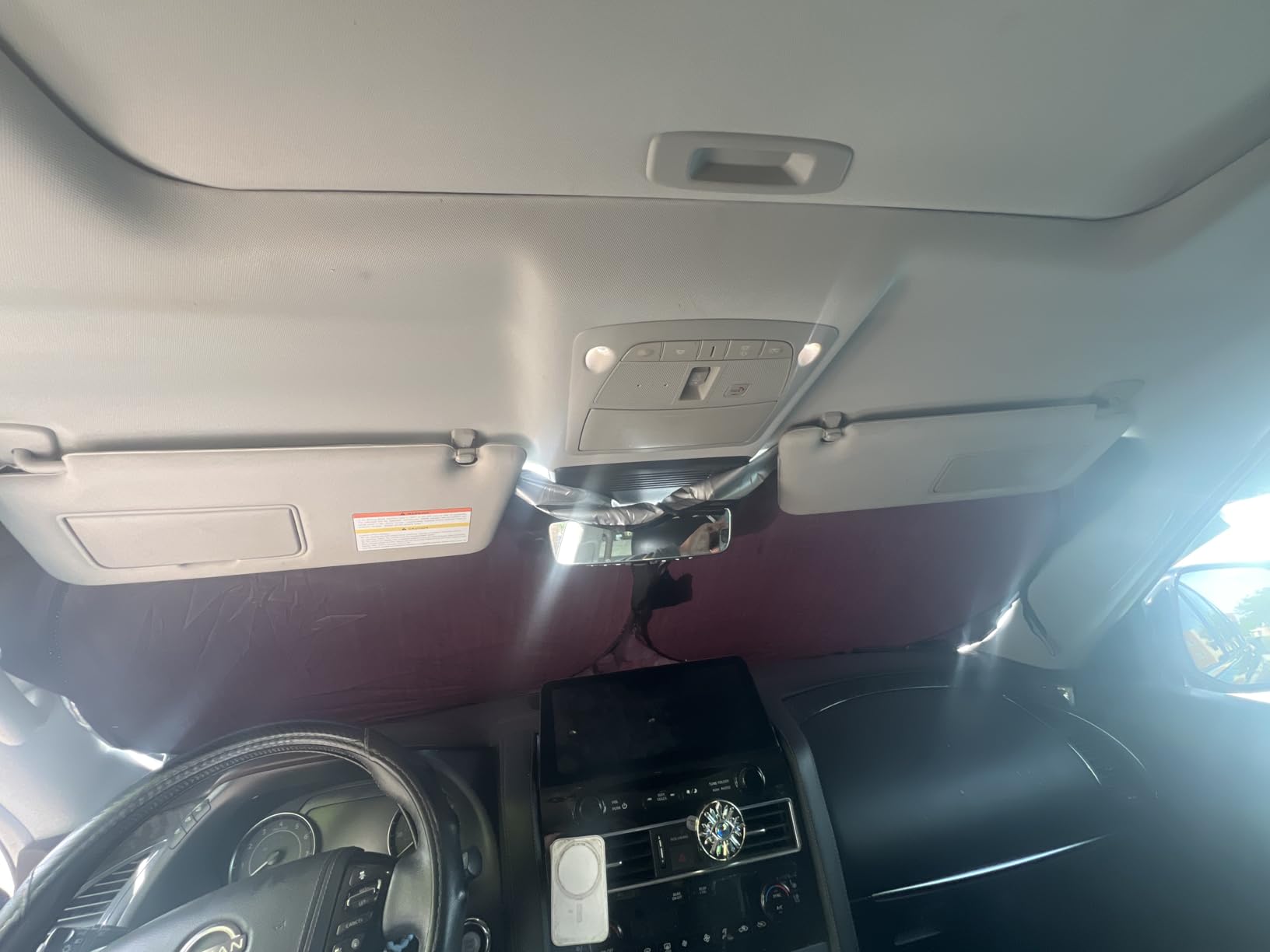 Foldable Car Windshield Sun Shade - 280T Thickened Reflective UV & Heat Shield with Storage Bag, Keeps Interior Cool, Universal Fit for Sedans, SUVs & Trucks - Medium (64