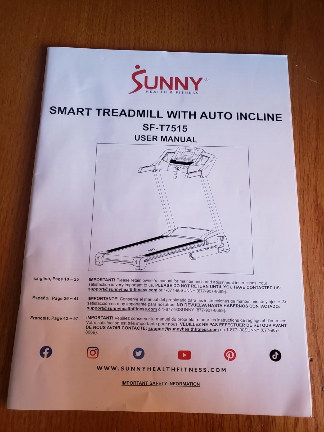 Sunny Health & Fitness Fully Assembled OneClick-Fold 20