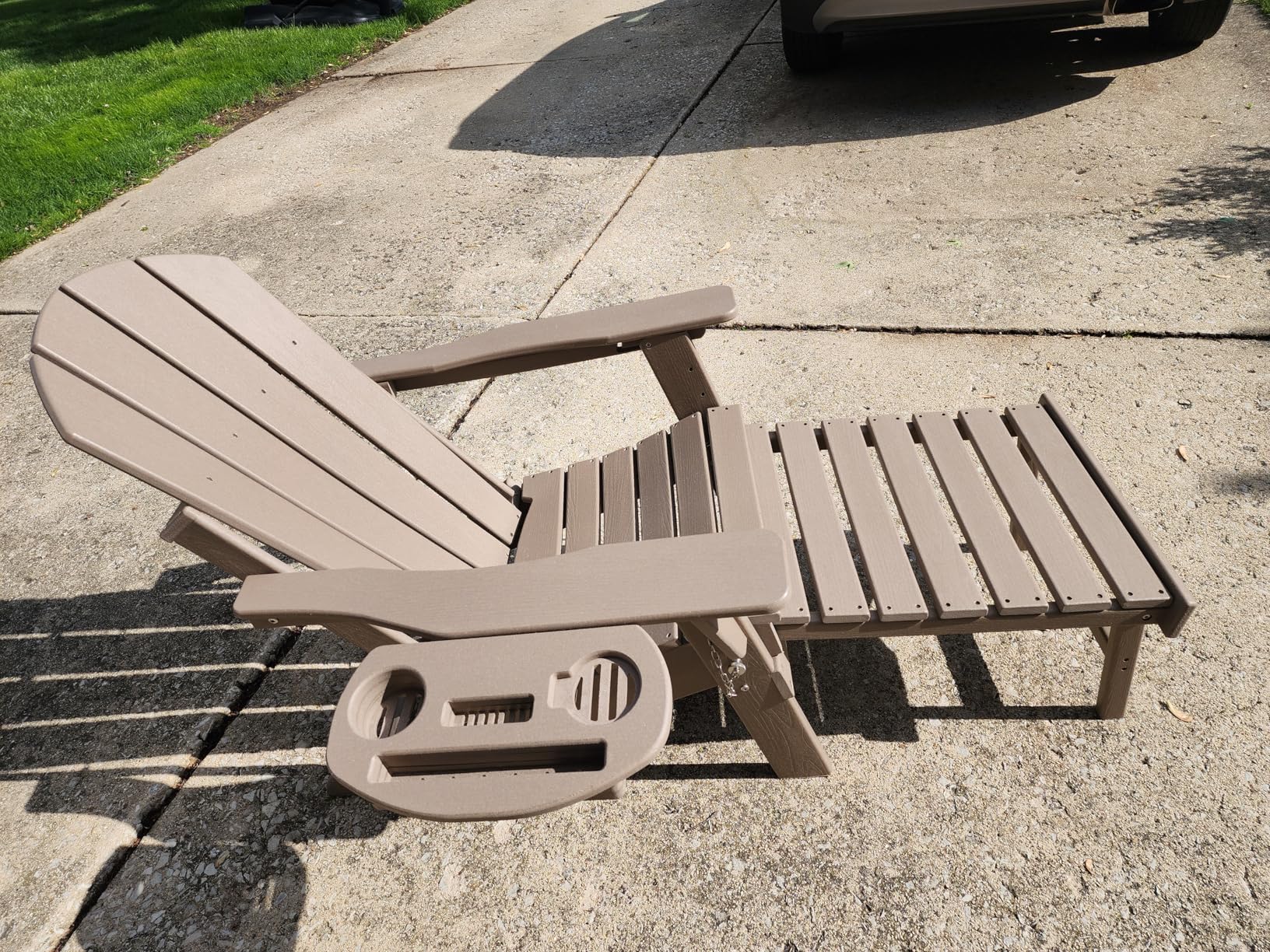 NAVINE Adjustable Adirondack Chair with Retractable Ottoman Set of 2, HDPE Folding Adirondack Chair with Cup Holder, All Weather Fire Pit Chair for Outdoor customer photo 1