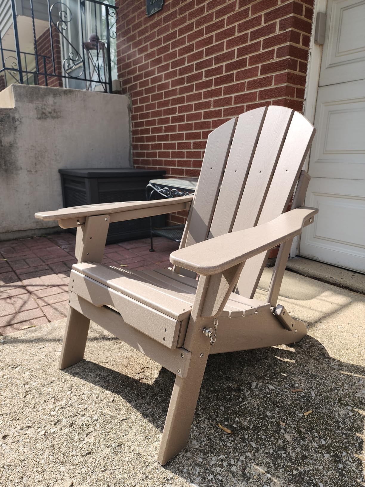 NAVINE Adjustable Adirondack Chair with Retractable Ottoman Set of 2, HDPE Folding Adirondack Chair with Cup Holder, All Weather Fire Pit Chair for Outdoor customer photo 2
