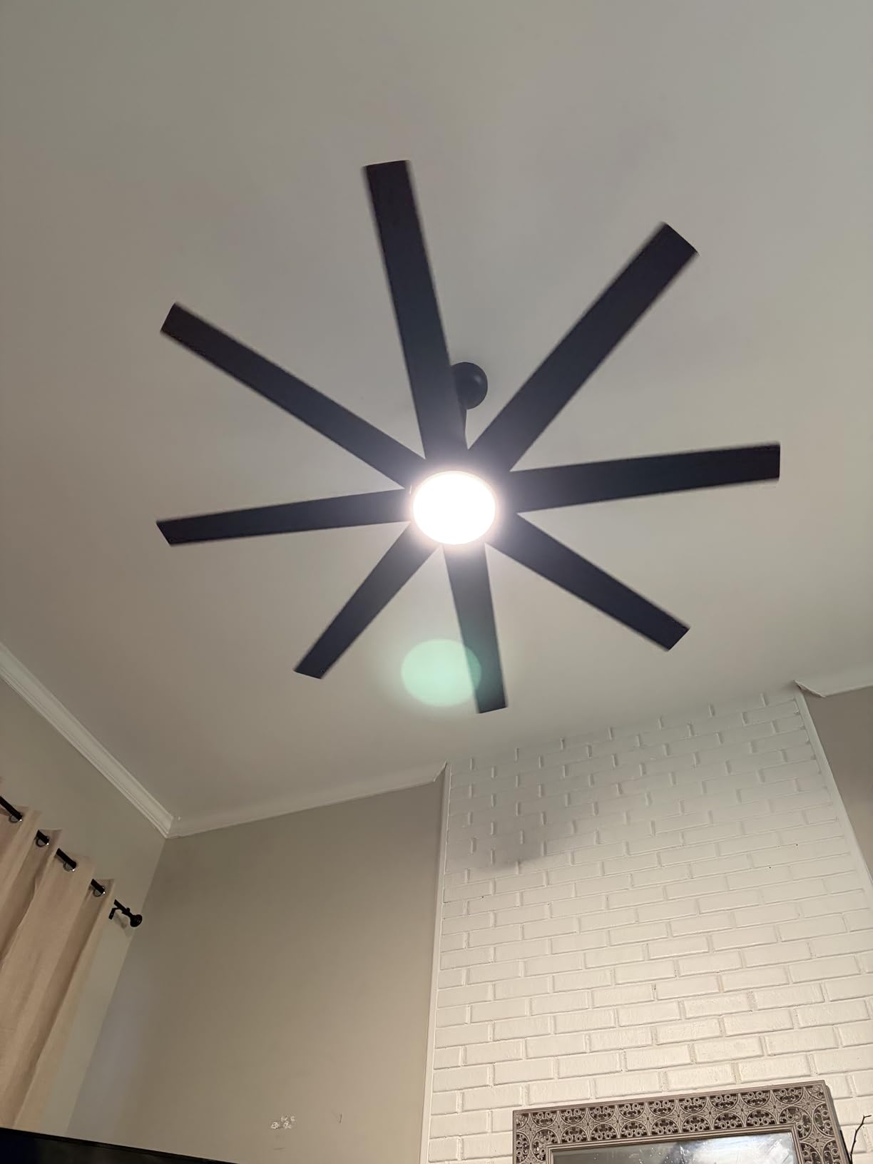 Fanbulous 65 Inch Ceiling Fans with Lights and Remote, Black Indoor/Outdoor Ceiling Fan with Quiet Reversible DC Motor, 6 Speeds, 3CCT, 8 Blades Large Ceiling Fan for Living Room Bedroom Patio customer photo 2