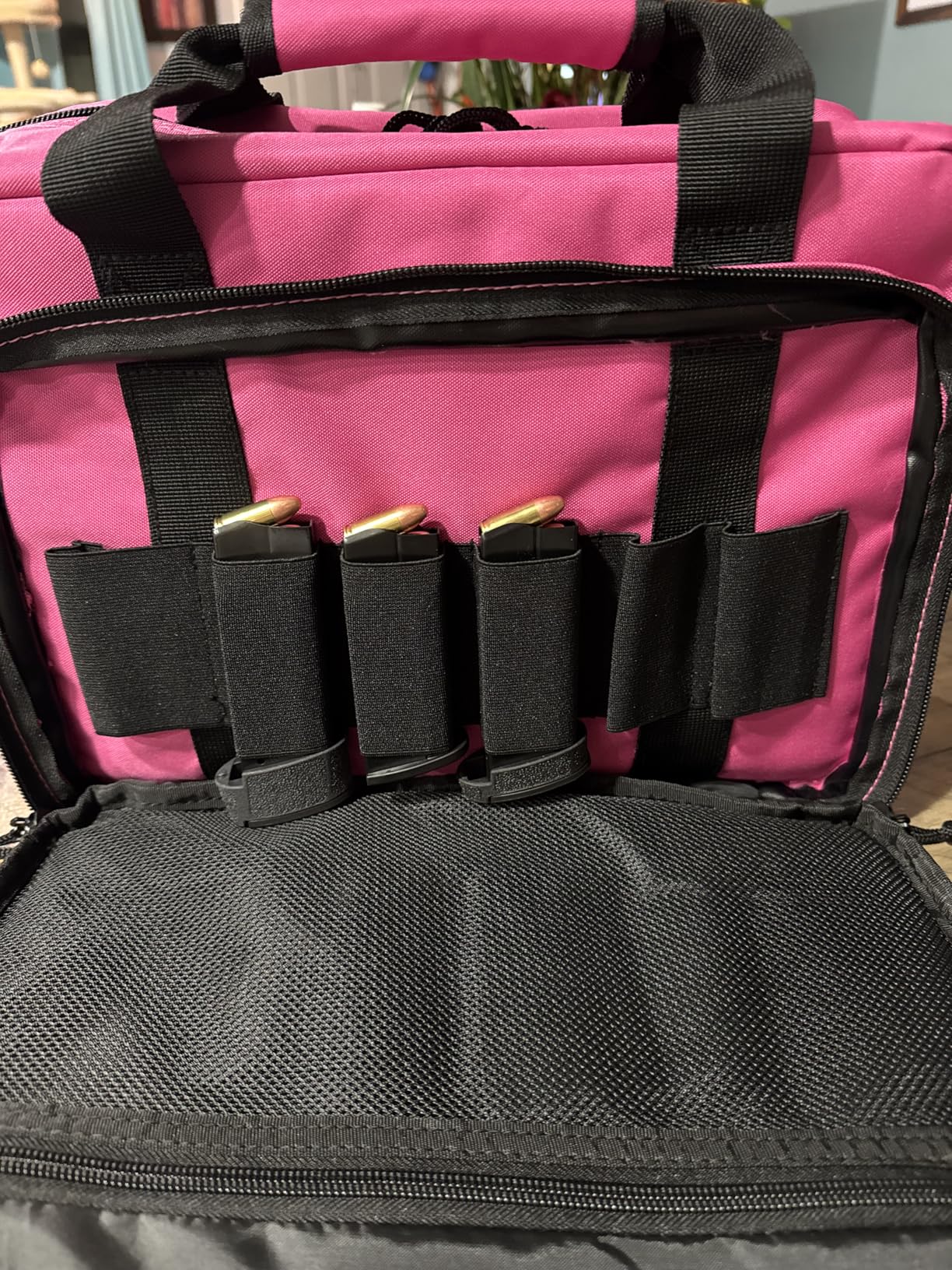 PROFOCUS Small Range Bag For 2 Pistols Gun Range Bags For Handguns And Ammo Dual Pistol Handgun Revolver Hunting Bag Gun Carrying Case/Lockable Zippers customer photo 2