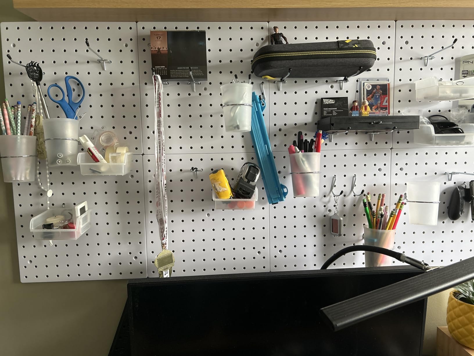 FZK Peg Board with Hooks, Plastic Pegboard Kit with 4 White Pegboards and Accessories, Peg Board Wall Organizer for Office and Craft Room customer photo 1