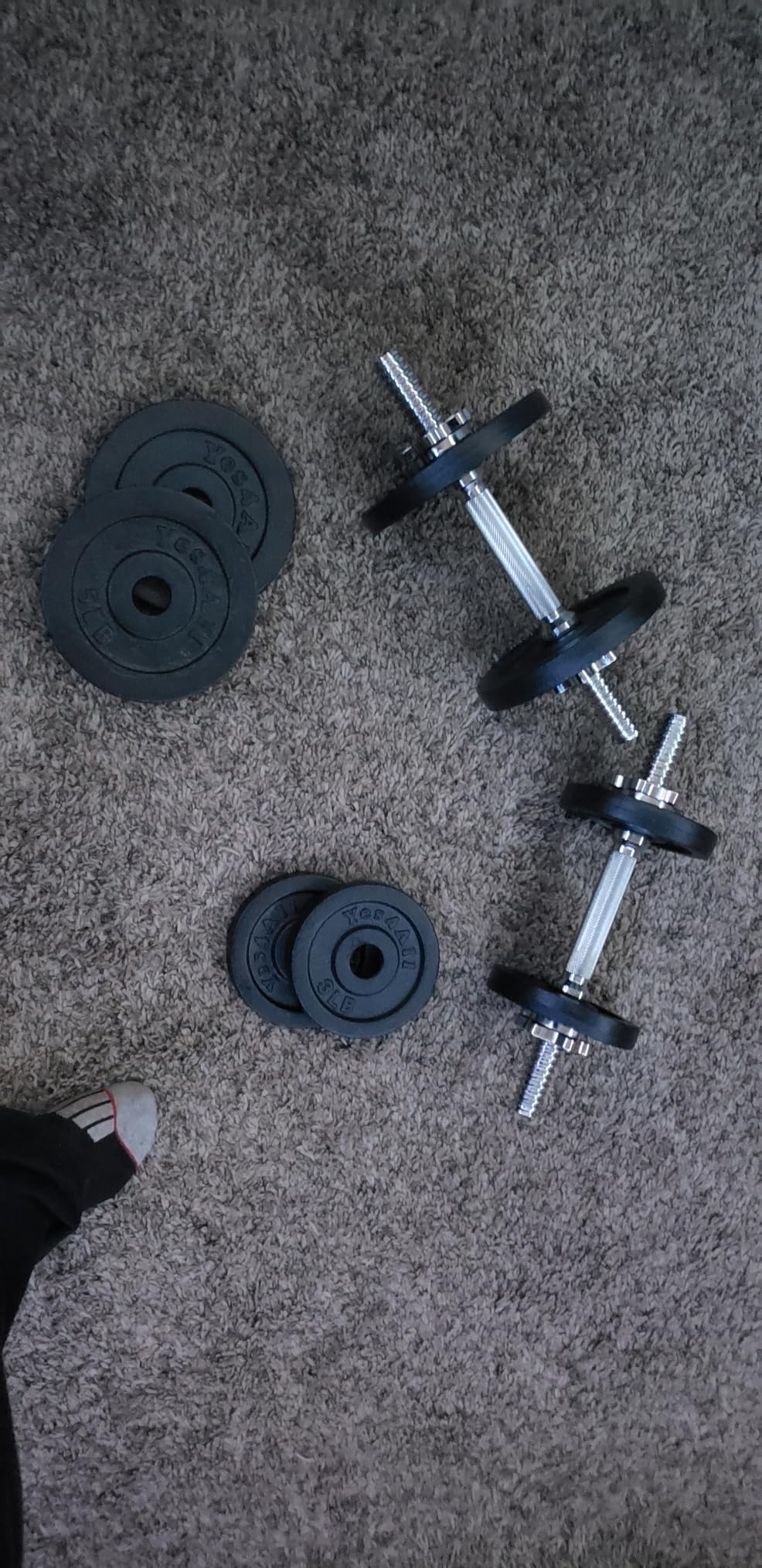 Yes4All Old School Adjustable Dumbbell Set with Weight Plates, Star Lock Collars/Connector, 40lbs to 200lbs Adjustable Weight Plates Set customer photo 2