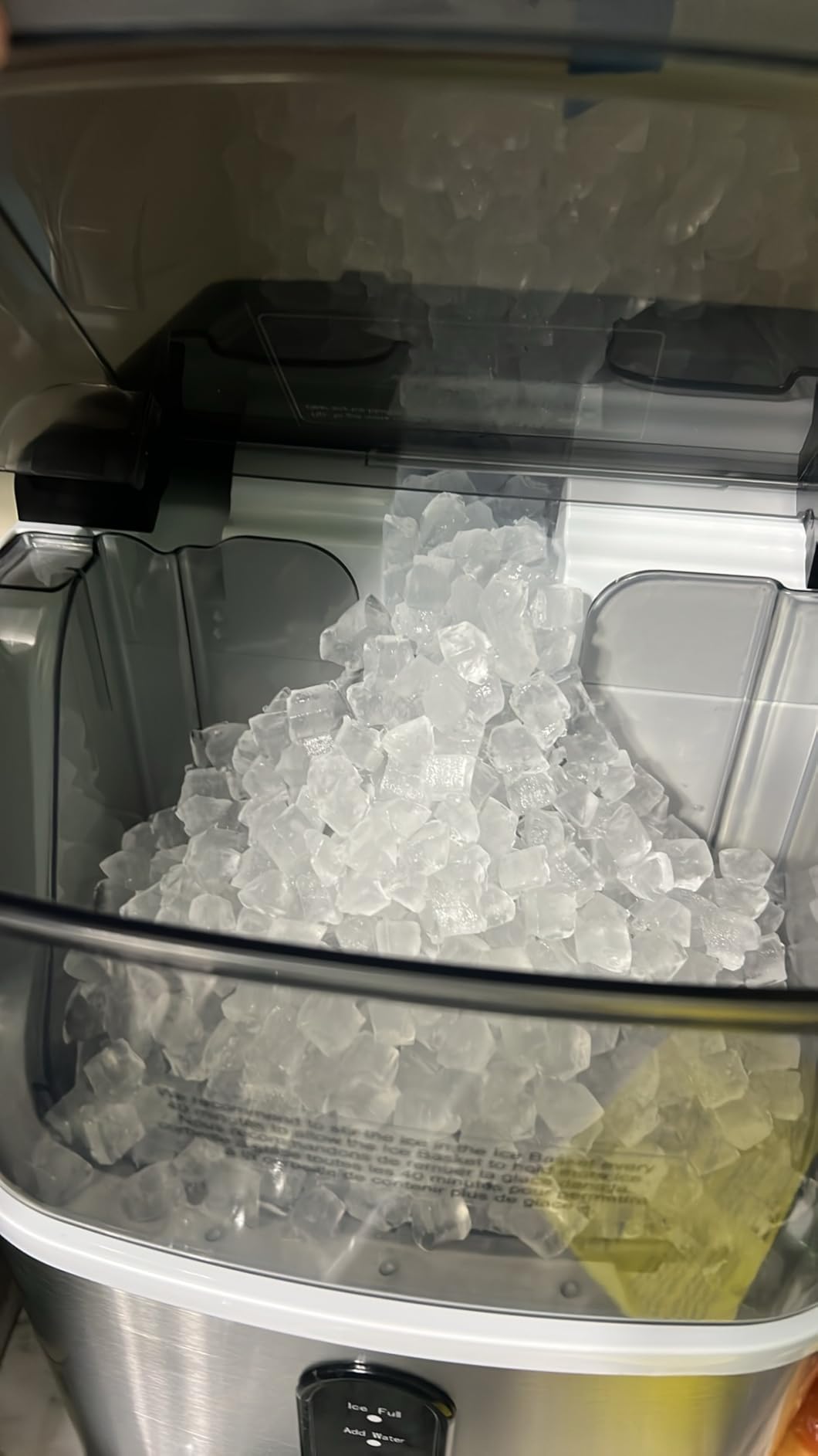 EUHOMY Nugget Ice Makers for Countertop with Ice Scoop & Basket, Self-Cleaning Sonic Pebble/Pellet Ice Maker Machine with 35lbs/24H Soft Ice for Home/Kitchen/Office, Stainless Steel, Silver customer photo 1