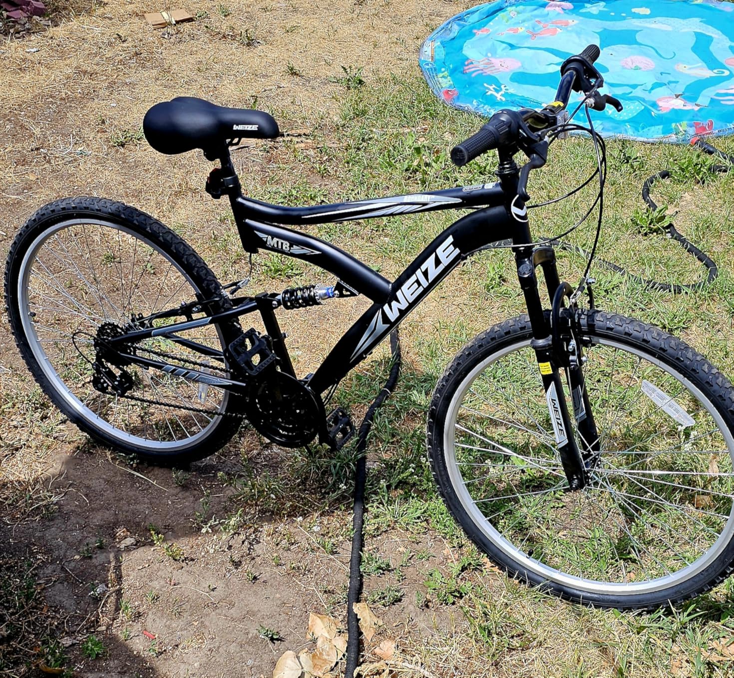 WEIZE Mountain Bike, 26 27.5 inch Outdoor Hybrid Bike, 18-Speed/High-Carbon Steel/Dual Full Suspension, Adjustable Ergonomic Seat for Men Women Adult, MTB Bicycle with Suspension Fork customer photo 2