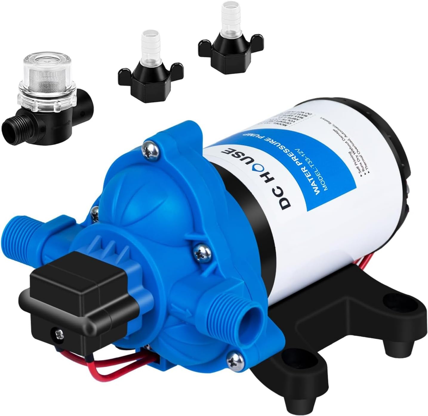 DC HOUSE 12V RV Water Diaphragm Pump Quiet Replacement, 3.5GPM 45PSI On Demand Self Priming Fresh Water Pump with Pressure Switch for Camper, Marine, Boat, Travel Trailer & Off-Grid Use customer photo 1