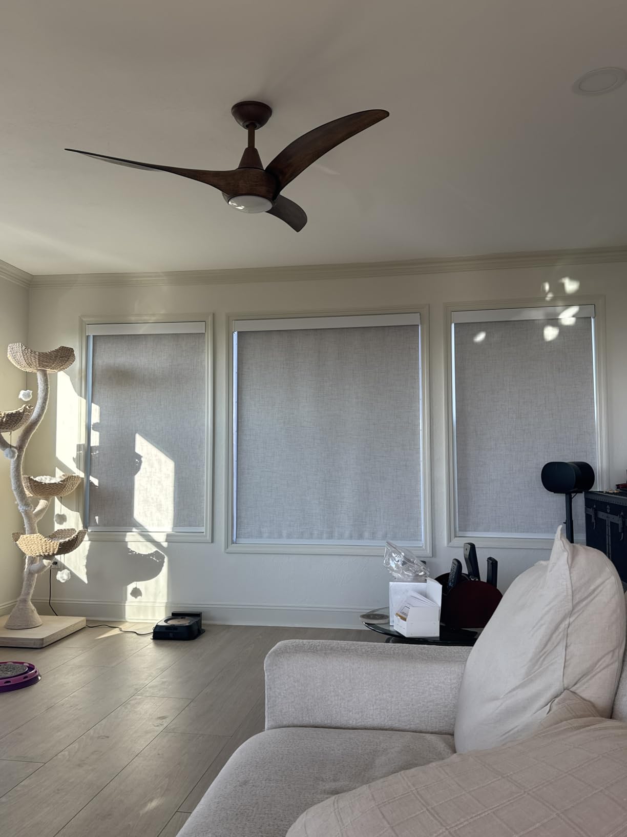 Bringnox Motorized Blinds with Remote, 100% Blackout Smart Roller Blinds Compatible with Apple Homekit Google Home and Alexa Via HUB, and Customized (Linen Stone-01) customer photo 2