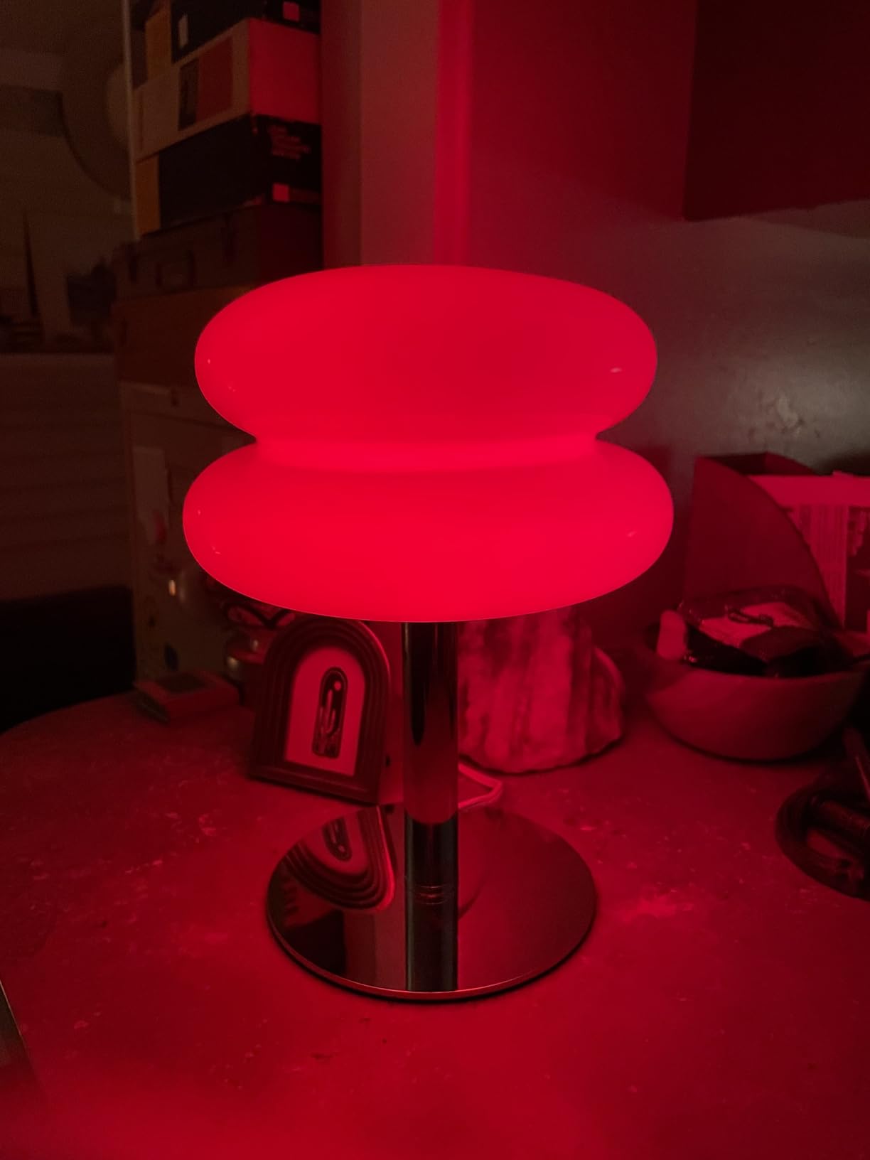 Glivpny Mushroom Lamp Table Lamp for Night Stands,Mid Century Modern Desk Lamps for Bedroom, Vintage Dimmable Bedside Small Cute Lamps, Cool Aesthetic House Warming Gifts New Home Decor (Orange) customer photo 1