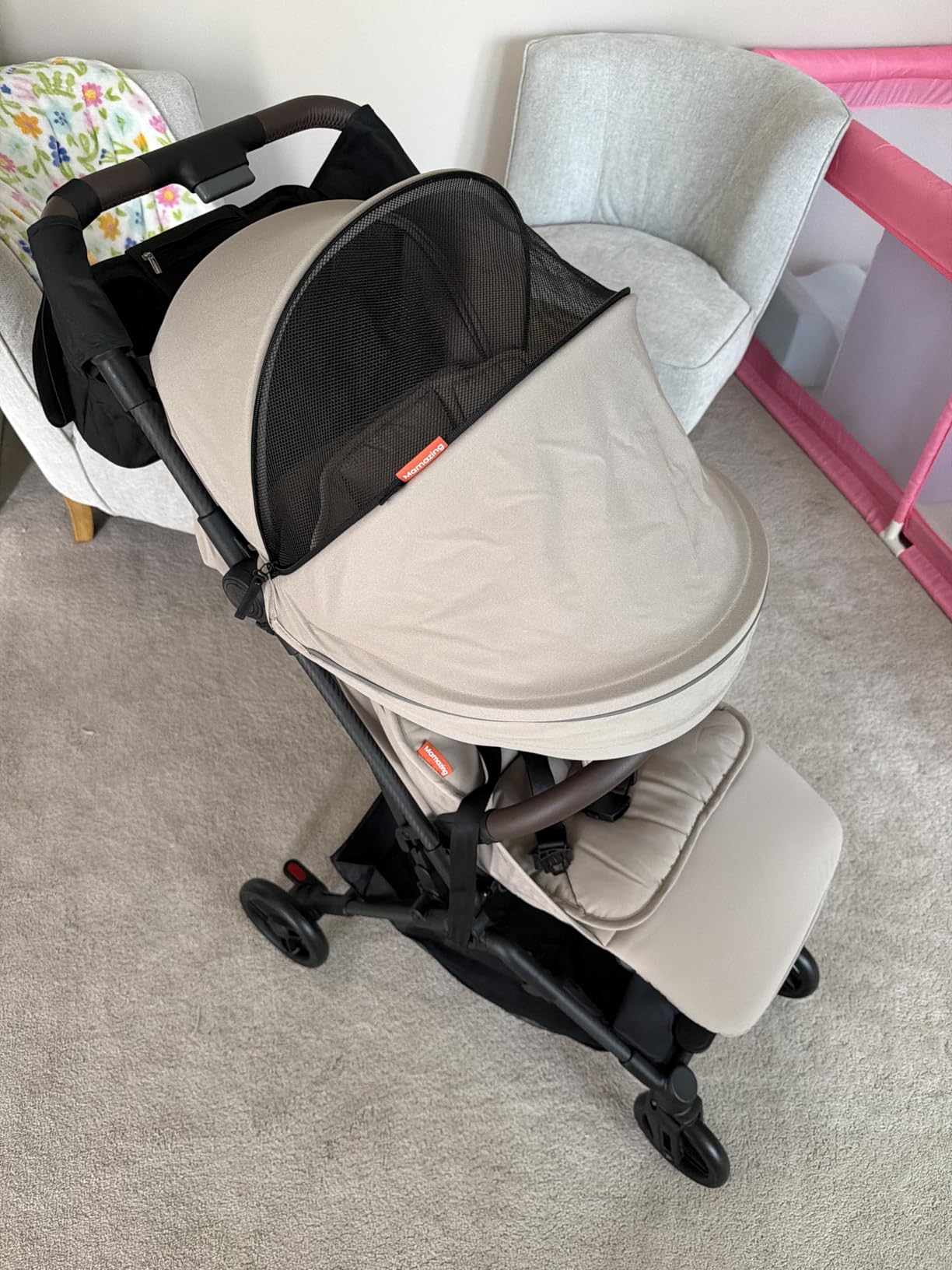 MAMAZING Ultra Air Lightweight Baby Travel Stroller with Carbon Fiber Frame, Compact & Airplane-Friendly, One-Handed Fold, 11.6 lbs, Perfect for Toddlers, Jet customer photo 2