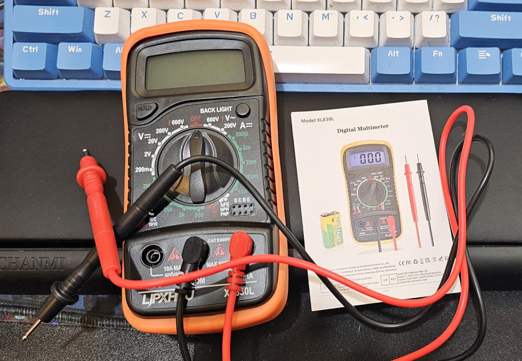 Digital Multimeter Voltmeter Battery Voltage Multi Tester Continuity Ohm Volt Amp DC AC Current Resistance Diodes 2000 Counts Electrical Test Meter with Leads Backlight LCD Display customer photo 1