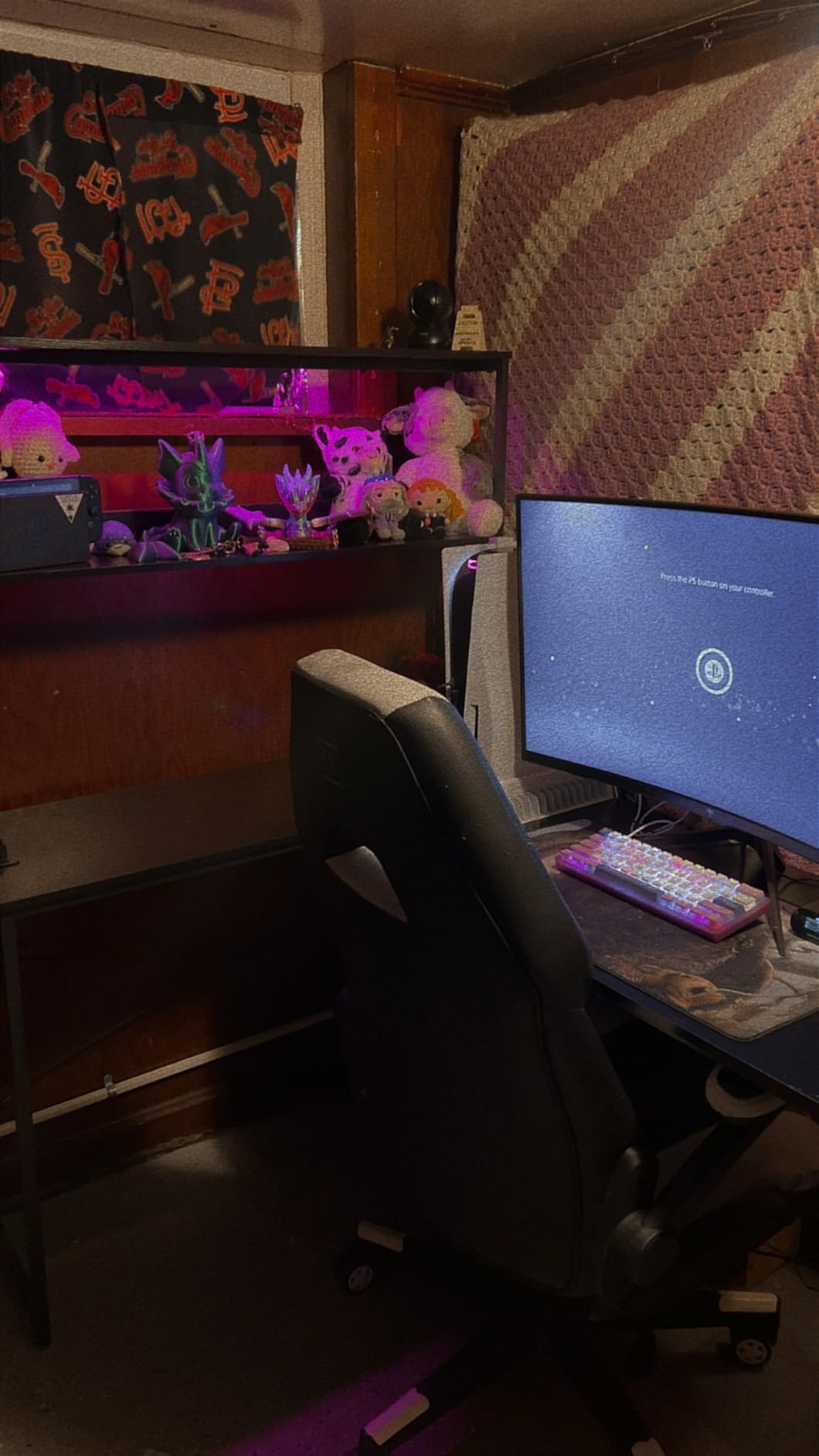 AODK L Shaped Desk Gaming Desk with LED Light & Power Outlet, 53 Inch Reversible L Shaped Computer Table with Shelf & Storage Bag & Hook for Home Office, Black customer photo 1