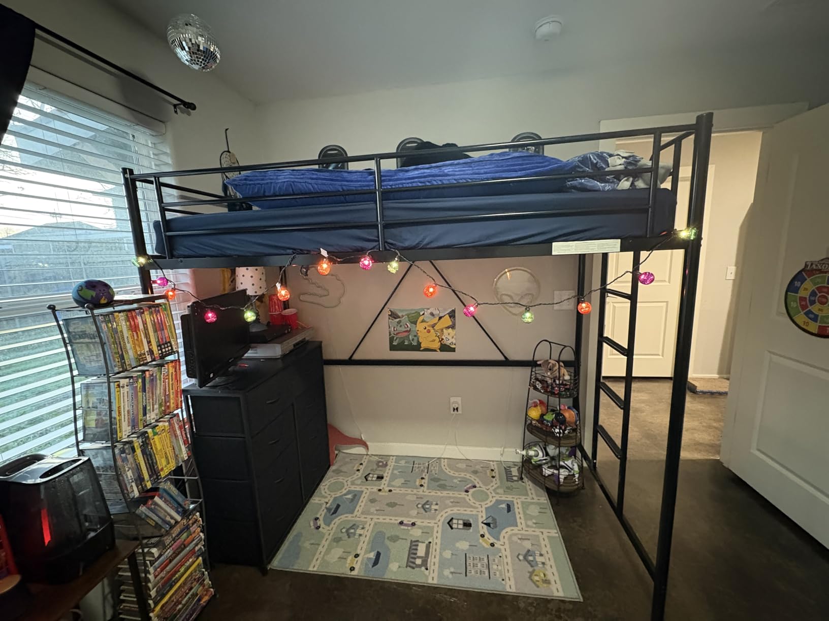 VINGLI Loft Bed Full Size with Flat Rungs for Adults, Kids and Young Teens, No Box Spring Required, Heavy Duty Metal Slat Support, Black customer photo 2