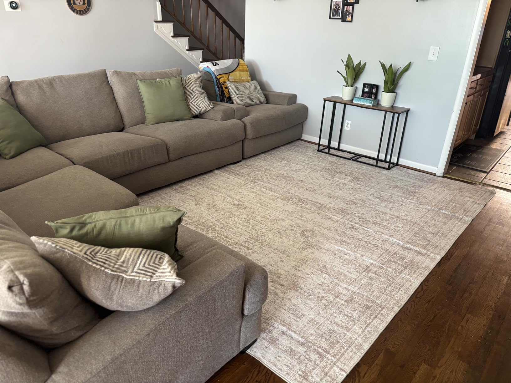 Soalmost Washable Area Rug 8x10, Large Soft Rugs for Living Room Vintage Beige Carpet 8x10 Area Rugs for Bedroom Dining Room Non-Slip Stain Resistant Under Table Rug customer photo 2