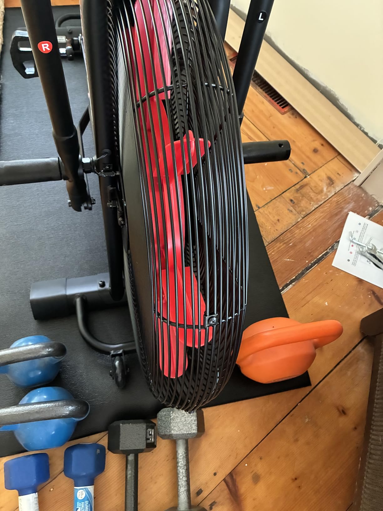 Sunny Health & Fitness Premium Smart Cross-Training Fan Bike, Air Resistance Cardio Machine w/330lb Capacity, Customizable Monitor w/Free SunnyFit App Connection customer photo 1