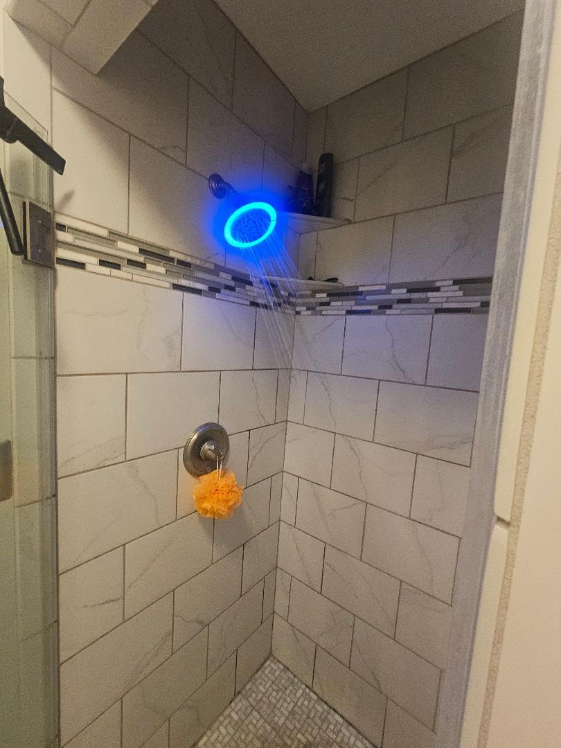 FEELSO Filtered Shower Head with LED Color Changing, 7 Modes High Pressure Rain Shower Head with Filters, Water Softener Showerhead for Hard Water Remove Chlorine, Reduces Dry Itchy Skin & Hair customer photo 2