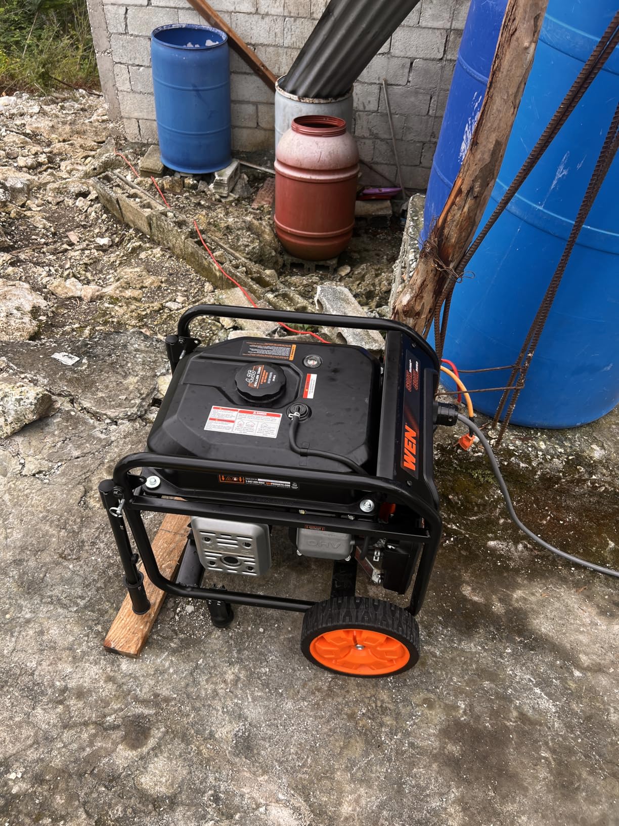 WEN 5,600-Watt Dual Fuel Portable Generator with Wheel Kit, Electric Start, and CO Watchdog (DF5600X) customer photo 2