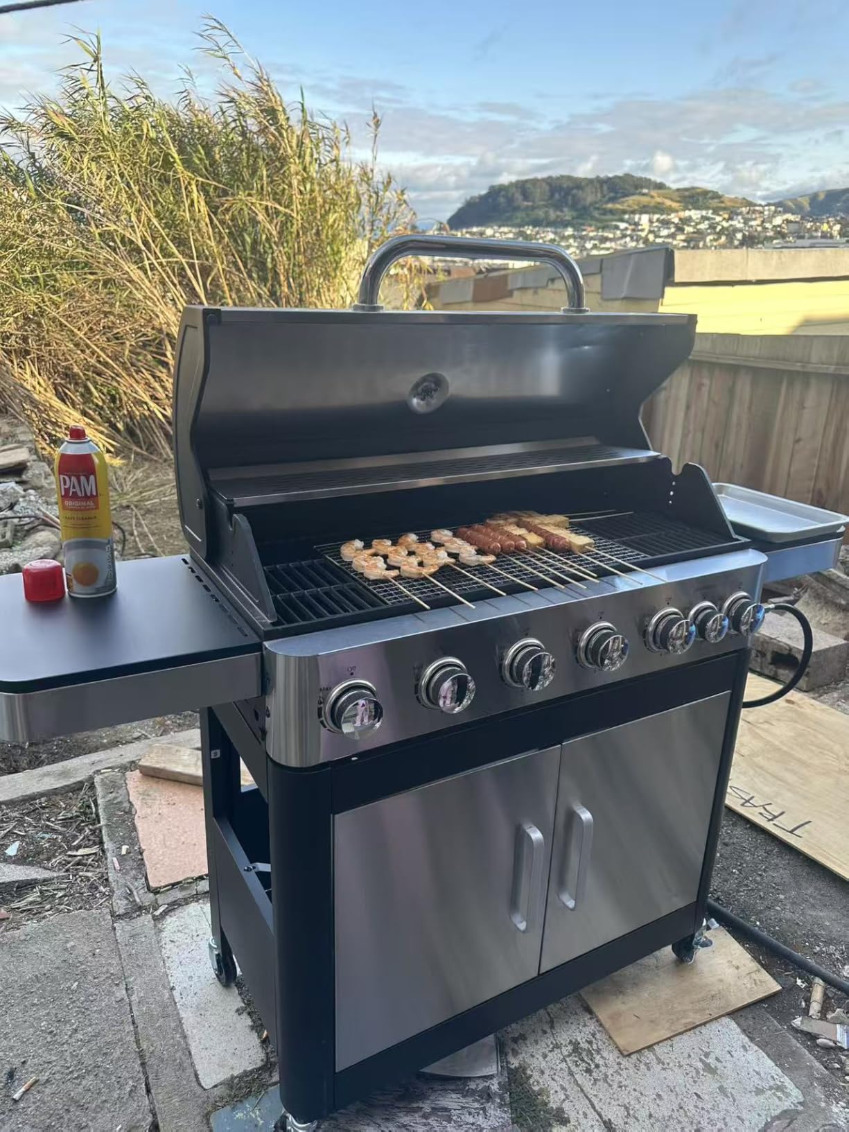 Sophia & William 6-Burner Propane Gas BBQ Grill with Side Burner & Porcelain-Enameled Cast Iron Grates, Stainless Steel Barbecue Grills Outdoor Cooking for Outside, 665 SQ.IN. Cooking Area, 65,800BTU customer photo 2