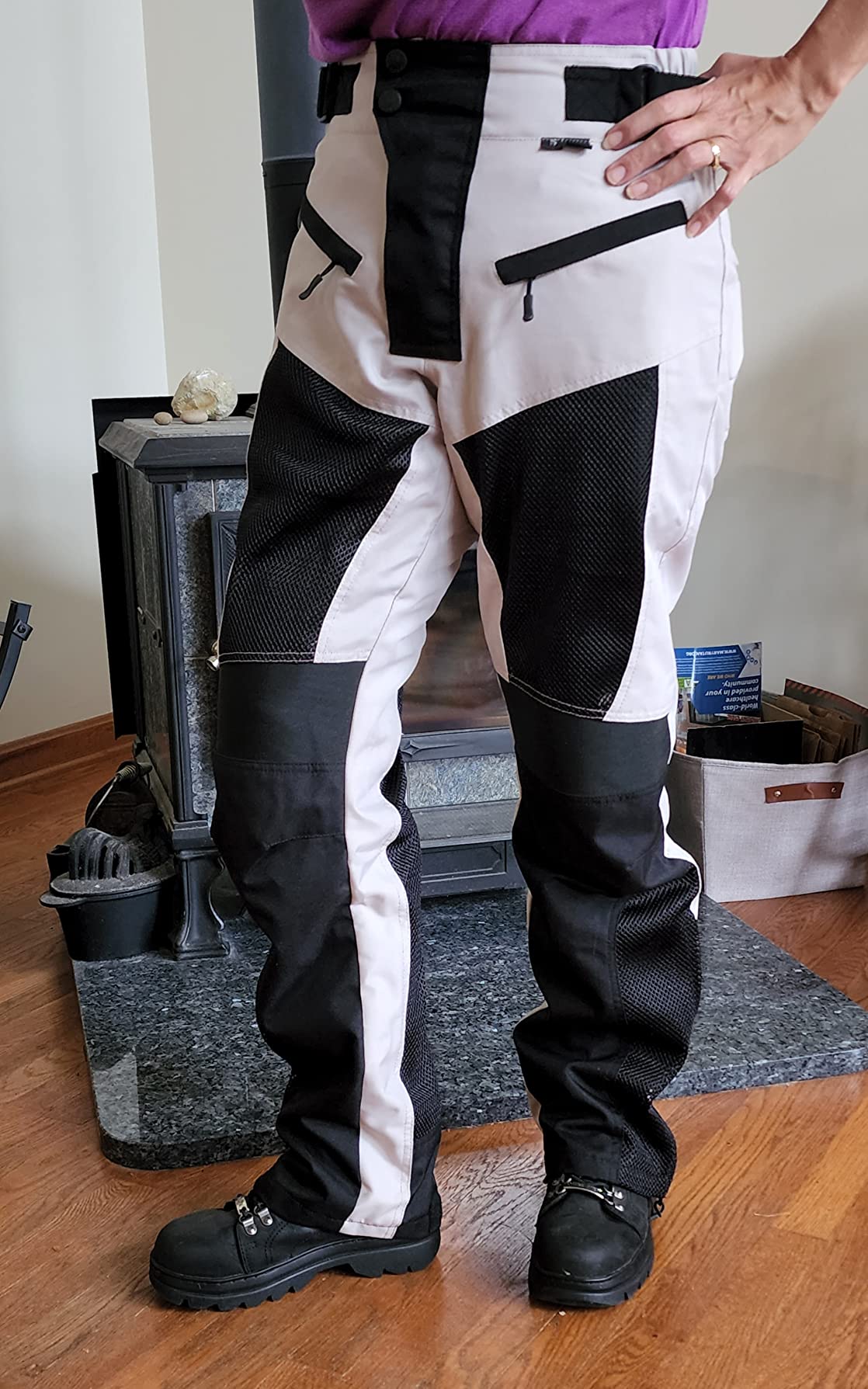 WICKED STOCK Men's Grey Mesh Motorcycle Pants - High Rise, Zipper Closure, Summer, Motocross, Dirt Bike, Motorcycle customer photo 2