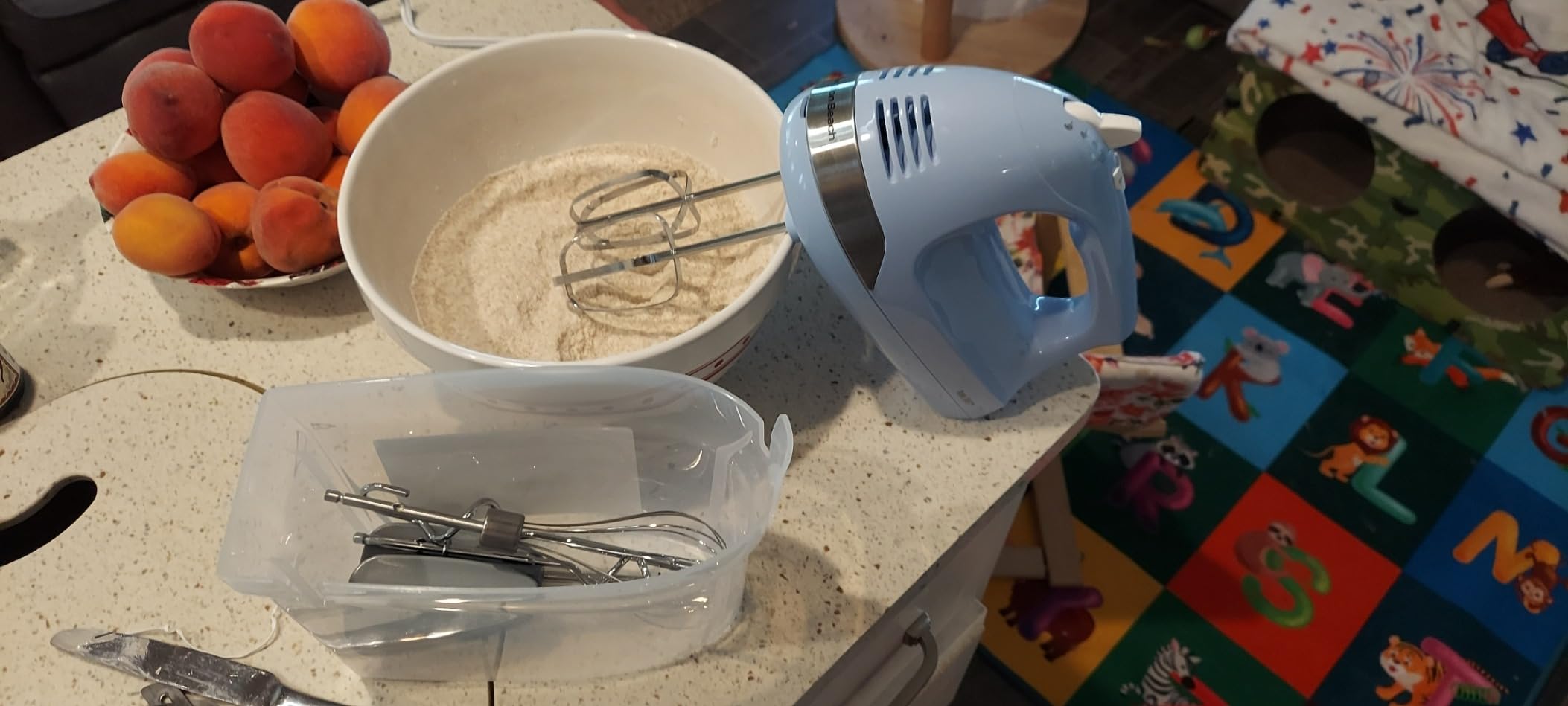 Hamilton Beach 6-Speed Electric Hand Mixer with Whisk, Dough Hooks and Easy Clean Beaters, Powerful 275 Watt Motor, Snap-On Storage Case, Blue customer photo 2
