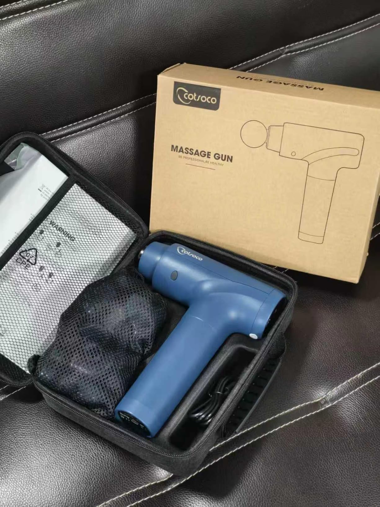 cotsoco Massage Gun Deep Tissue, Muscle Massage Gun with 9 Attachment Heads 20 Speeds & Silent Brushless Motor for Pain Relief, Handheld Percussion Back Massager Gun, Mothers Day Gifts for Mom(Black) customer photo 2