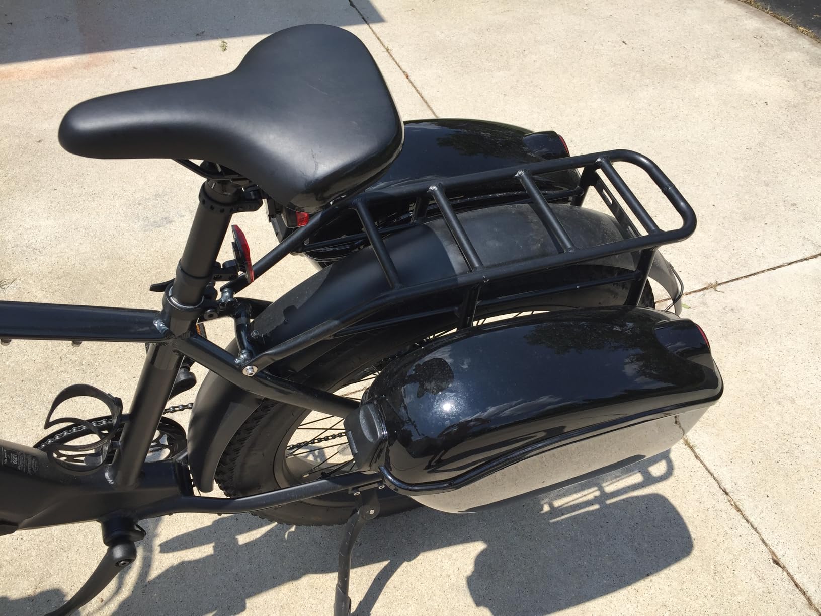 ECOTRIC 45L Motorcycle Hard Saddle Bags W/Lock Compatible with Harley Davidson Honda Shadow Kawasaki Vulcan VN Saddle Bags Trunk Storage Carrier w/Mounting Kit Plastic Black customer photo 2