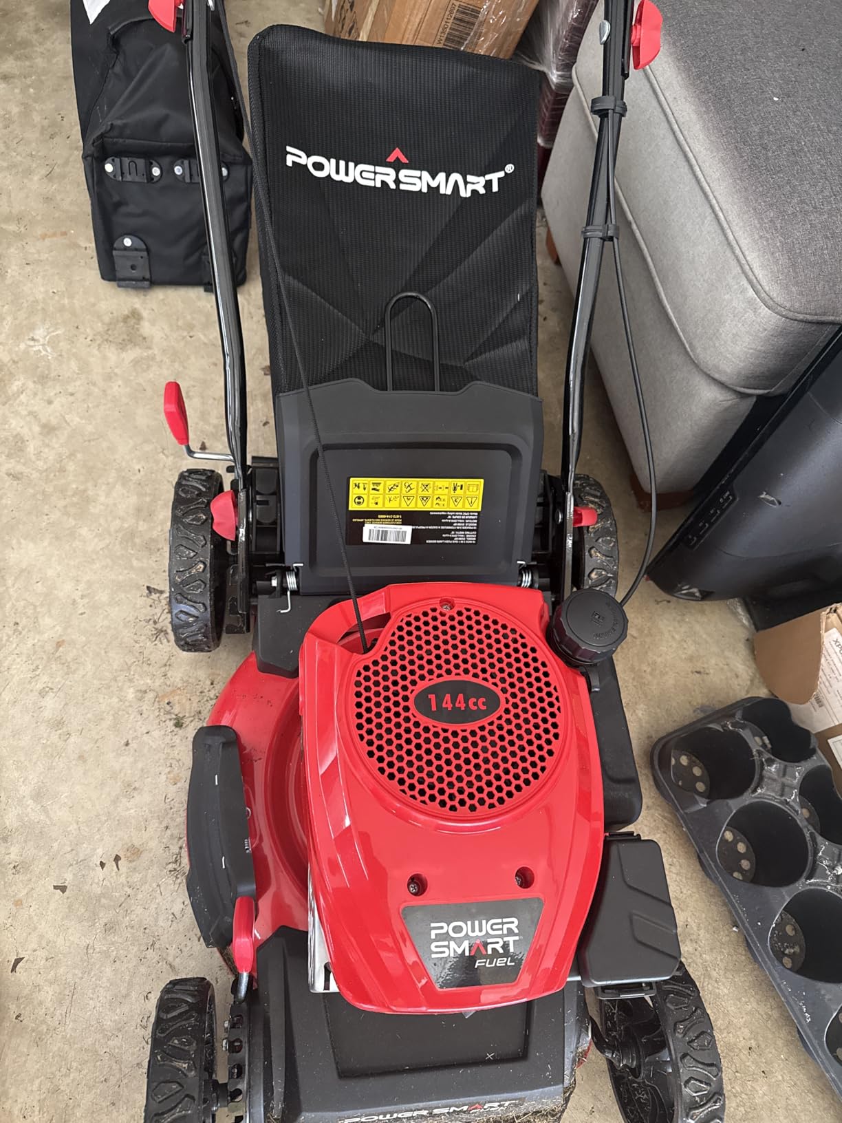 PowerSmart EasyCut 18-Inch 144cc Push Gas Lawn Mower, 3-in-1 Mulch/Bag/Side Discharge, Steel Deck, 6 Height Adjustment customer photo 1