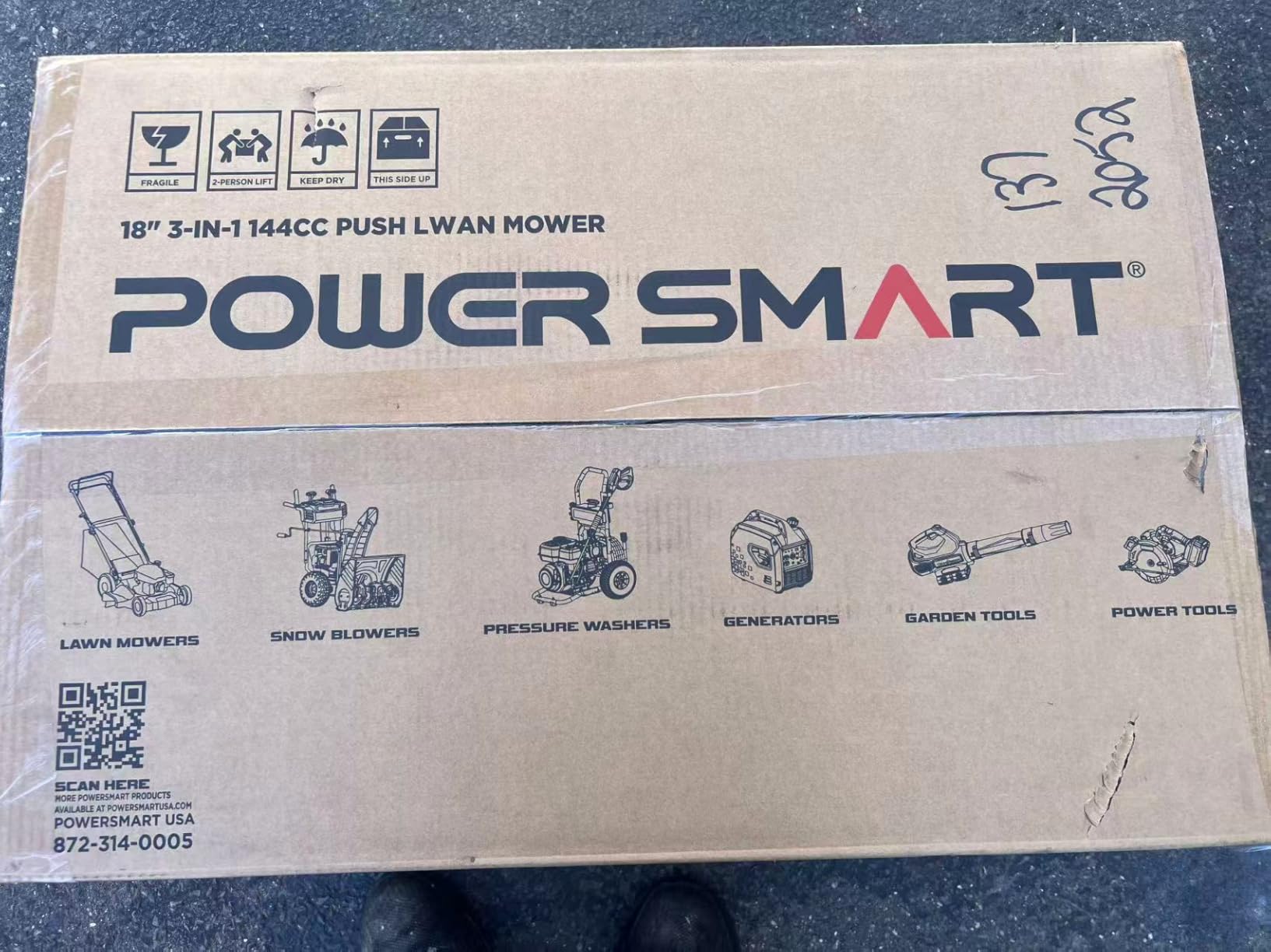 PowerSmart EasyCut 18-Inch 144cc Push Gas Lawn Mower, 3-in-1 Mulch/Bag/Side Discharge, Steel Deck, 6 Height Adjustment customer photo 2