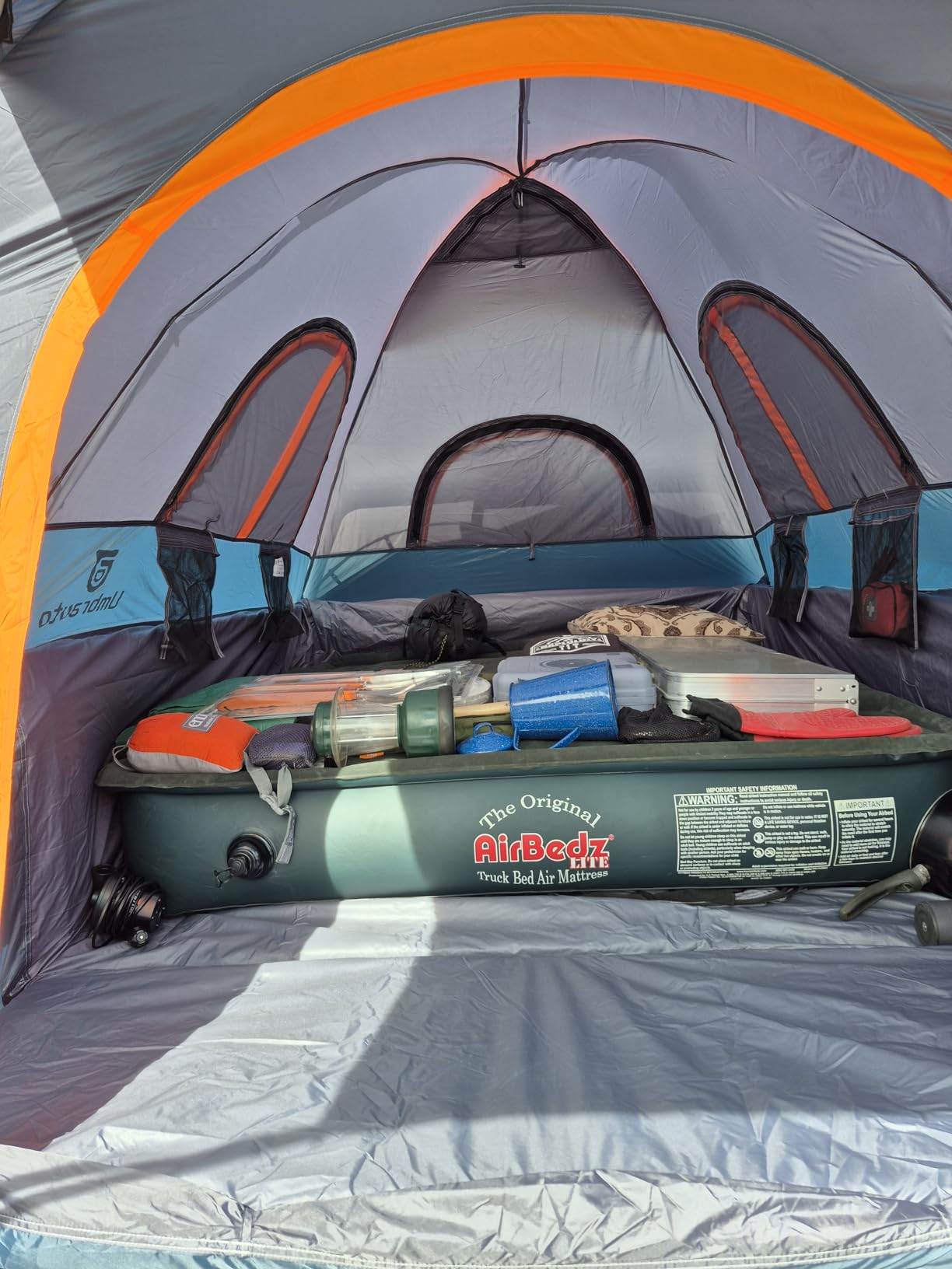 Umbrauto Truck Bed Tent with Awning: 6.4-6.7FT PU3000mm Waterproof Tailgate Pickup Truck Tents, Easy Set-up for 2 Person, Fits Full Size Short Bed, Chevy, Dodge, Ford, GMC, Green customer photo 2