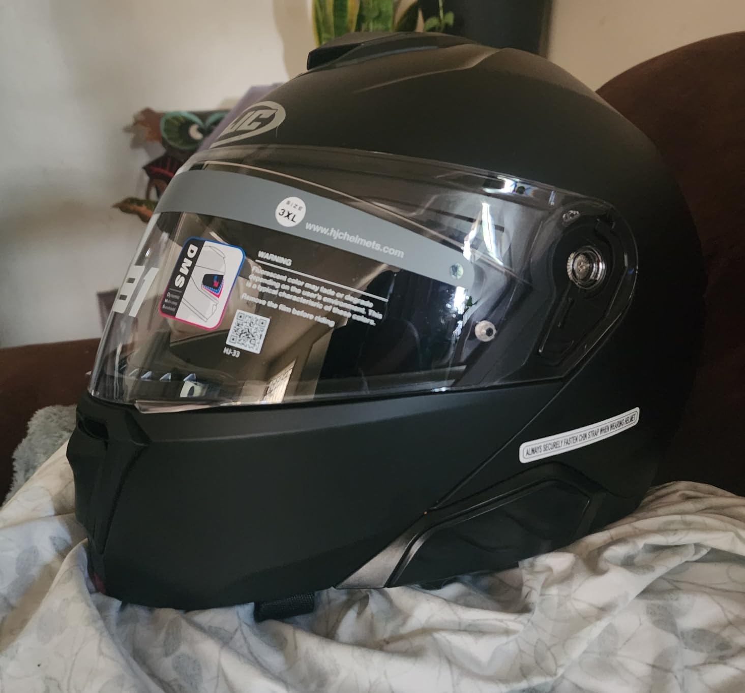 HJC i91 Solid Modular Motorcycle Helmet with HJ-33 Pinlock Shield, DOT Approved customer photo 2