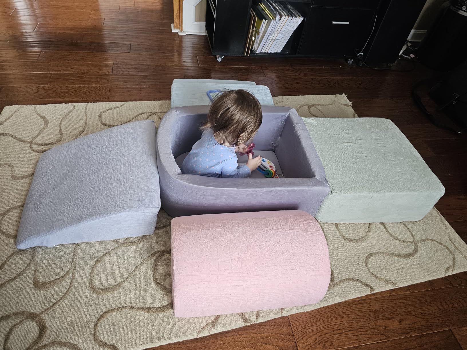 Foam Climbing Blocks with Ballotin for Baby, 5-Piece Soft Toddlers Climbing Toy Indoor, Climbing Crawling Toys Soft Foam Blocks Activity Play Set (Balls not Included) customer photo 1