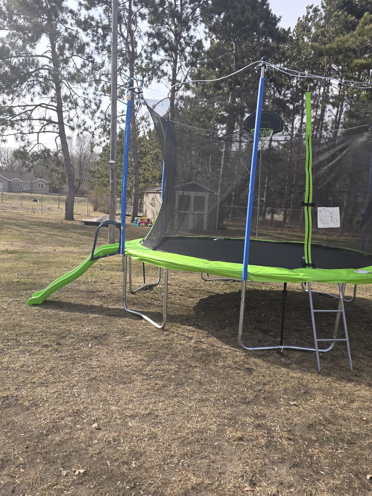Lyromix 12FT 14FT Trampoline with Slide and Swings, ASTM Approved Outdoor Trampoline with Basketball Hoop and Ladder, Capacity for 5-7 Kids and Adults customer photo 2