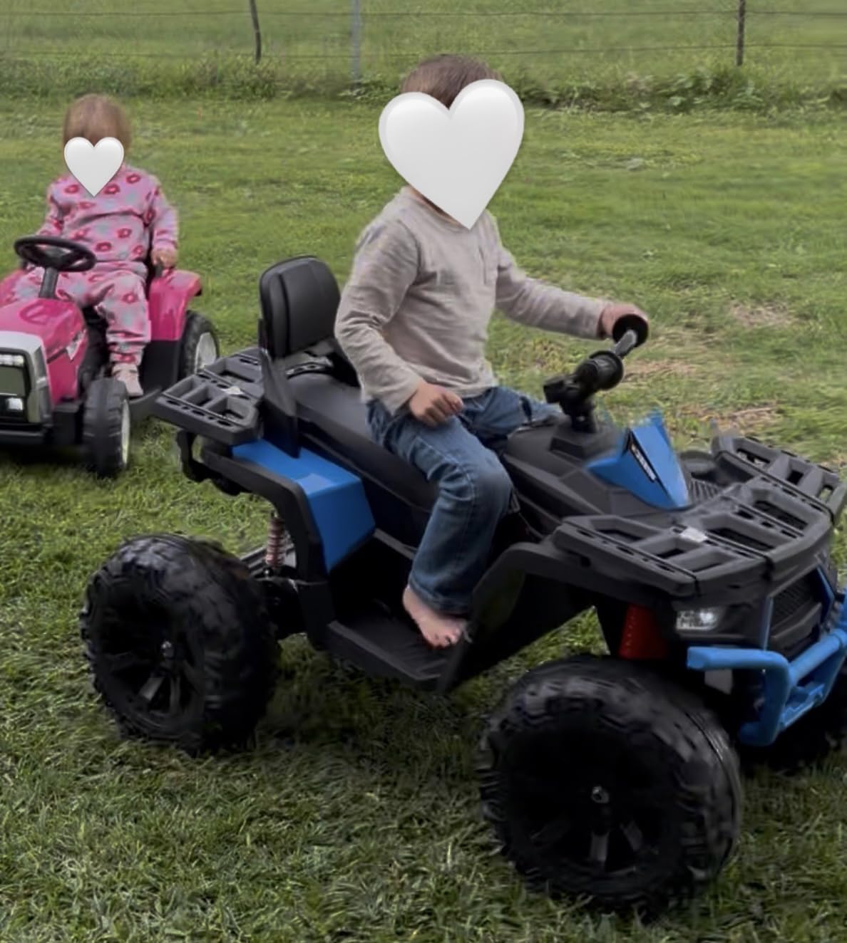 Hikiddo Kids ATV 4 Wheeler, 24V Ride On Toys Car for Big Kids with 400W Motor, 2 Seater - Blue customer photo 2
