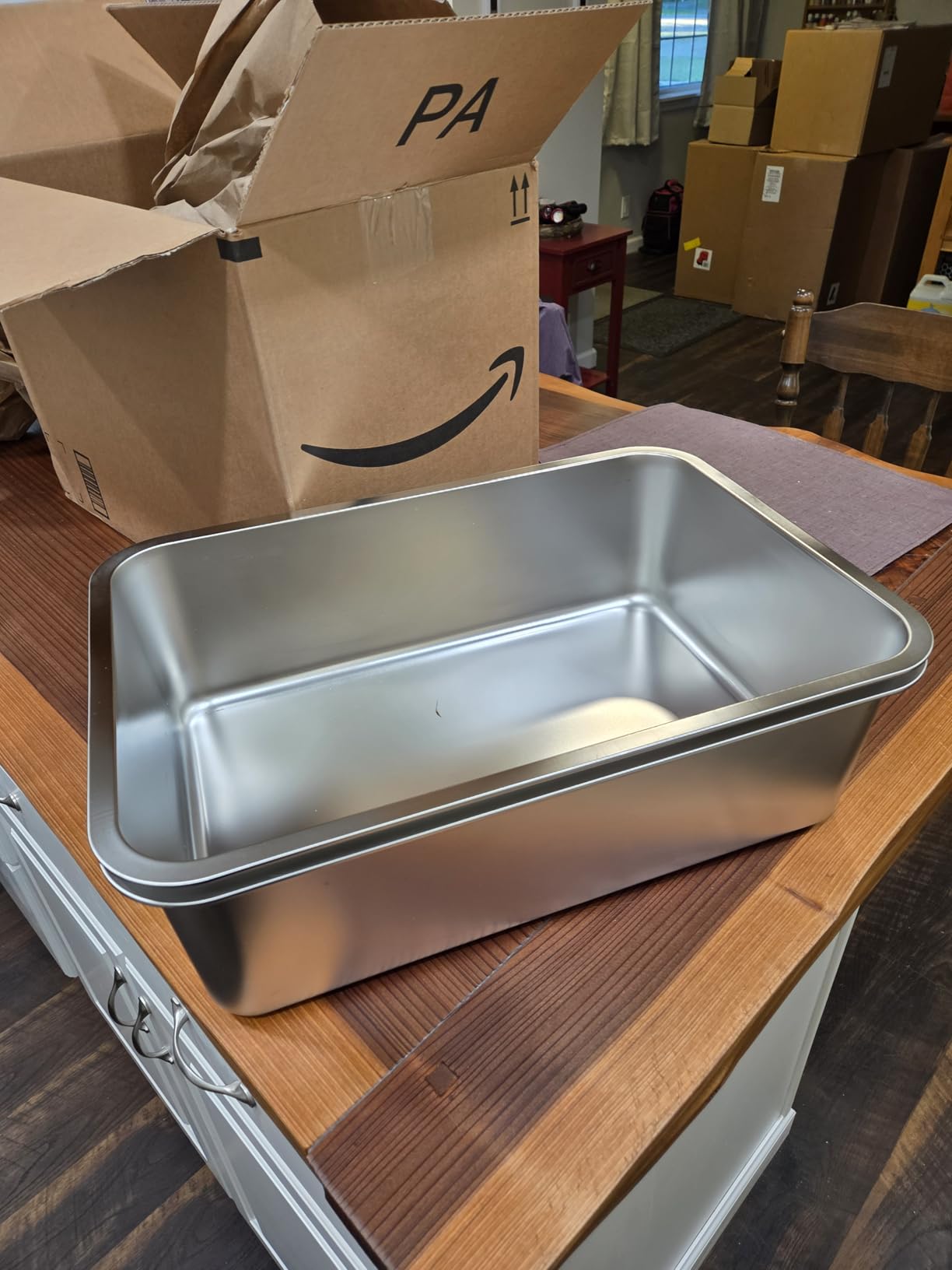 Kirecoo Stainless Steel Cat Litter Box - Metal High Sided Cat Pan, Large Stainless Steel Box, Indoor Litter Tray, Non Stick, No Smell, Easy to Clean customer photo 2