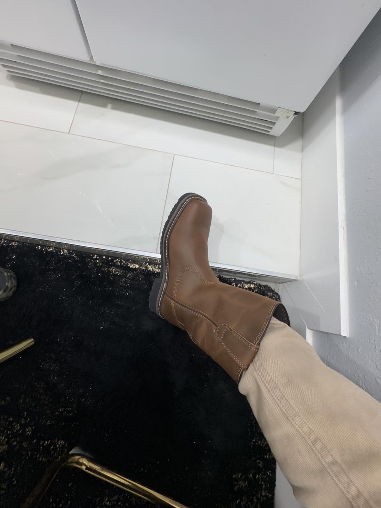 NORTIV 8 Steel Toe Work Boots for Men - Waterproof Pull on Wellington Cowboy Boots customer photo 2