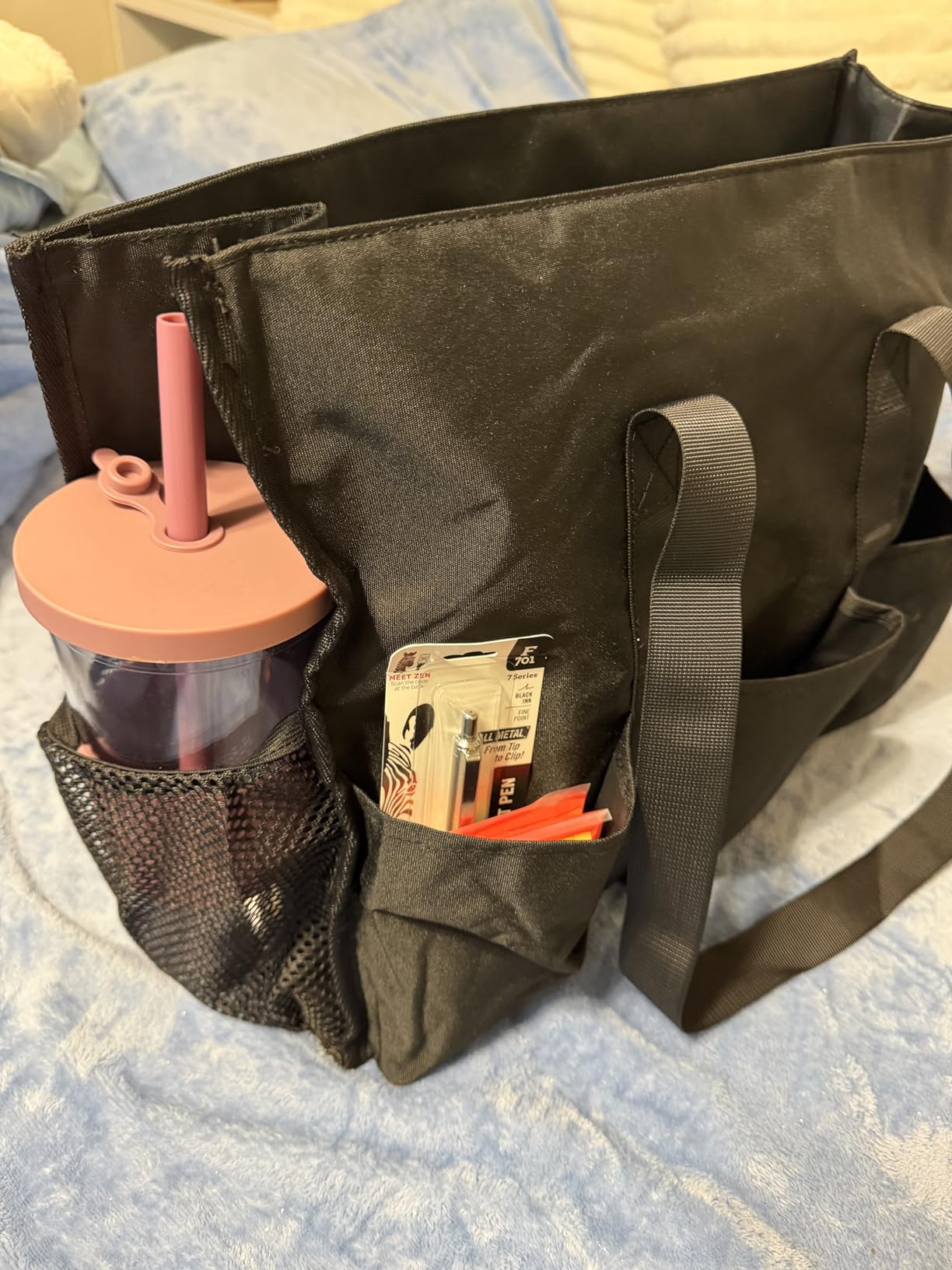 Utility Water Resistant Tote Bag with 13 Pockets, Top Zipper Closure & Thick Bottom Support customer photo 1