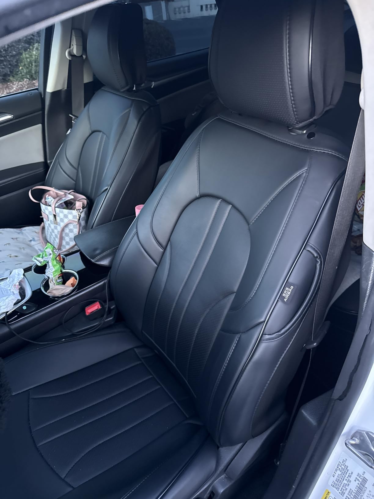 MINGBRON Car Seat Cover Full Set, Leather Car Seat Cover, Waterproof Seat Covers, Nappa Leather Seat Protector customer photo 2