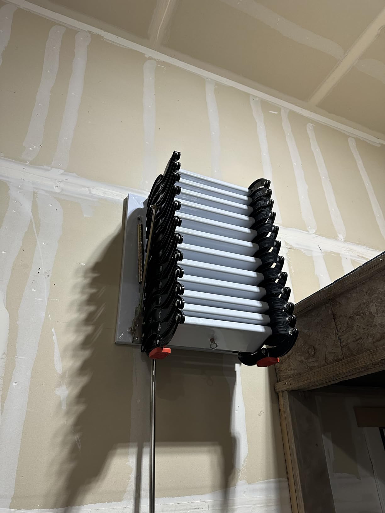 12 Steps Wall-Mounted Attic Ladder, Folding Stairs with Handrails, Maximum Load Capacity 880 Lbs, Attic Ladder Pull Down System-Suitable for Attics, Garages, Roofs, Basements customer photo 1