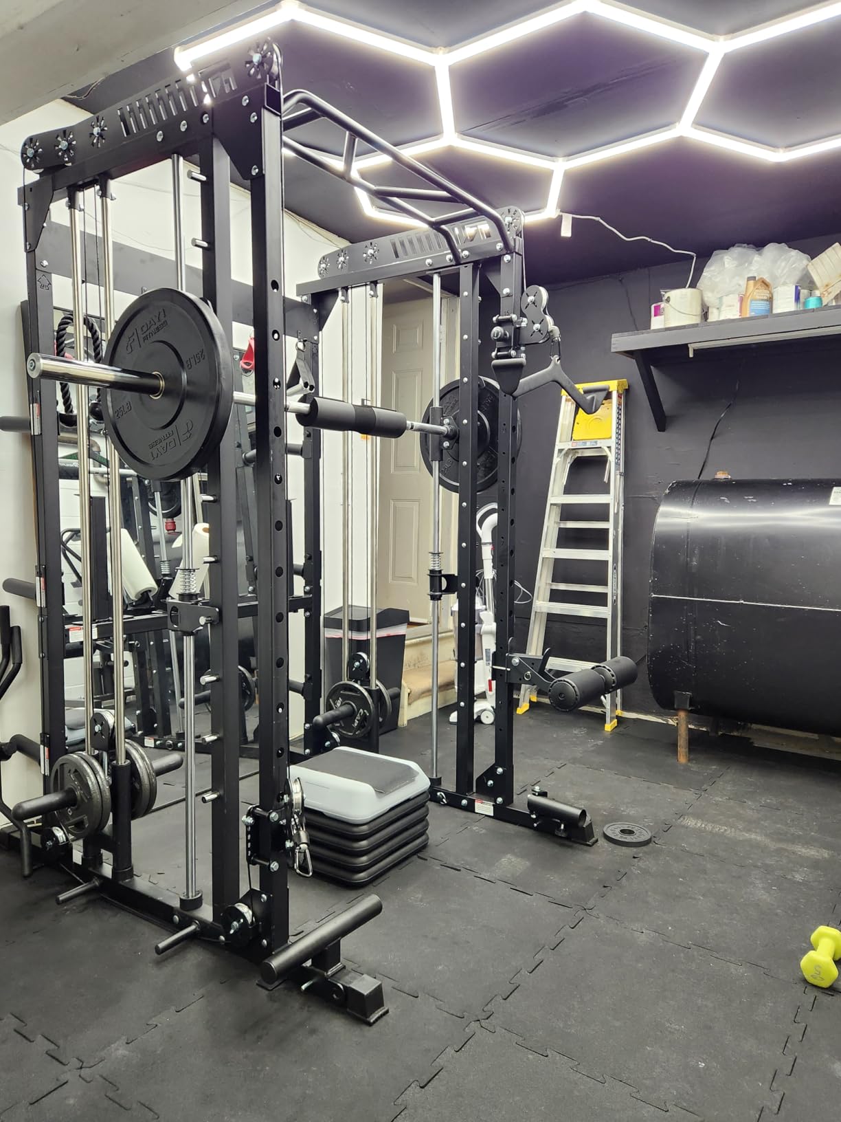 M1 Pro Smith Machine with Cable Crossover System, Multi-Function Squat Rack Power Cage for Home Gym, Power Rack and Packages customer photo 1