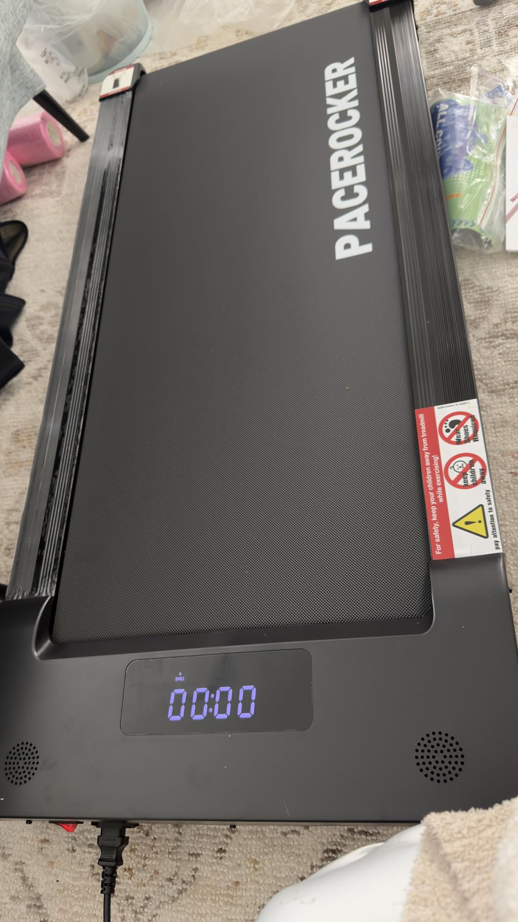PACEROCKER Walking Pad Treadmill with 12% 9-Level Auto Incline, 450 lbs Capacity Bluetooth Speaker Under Desk Treadmills for Home Hiking customer photo 1