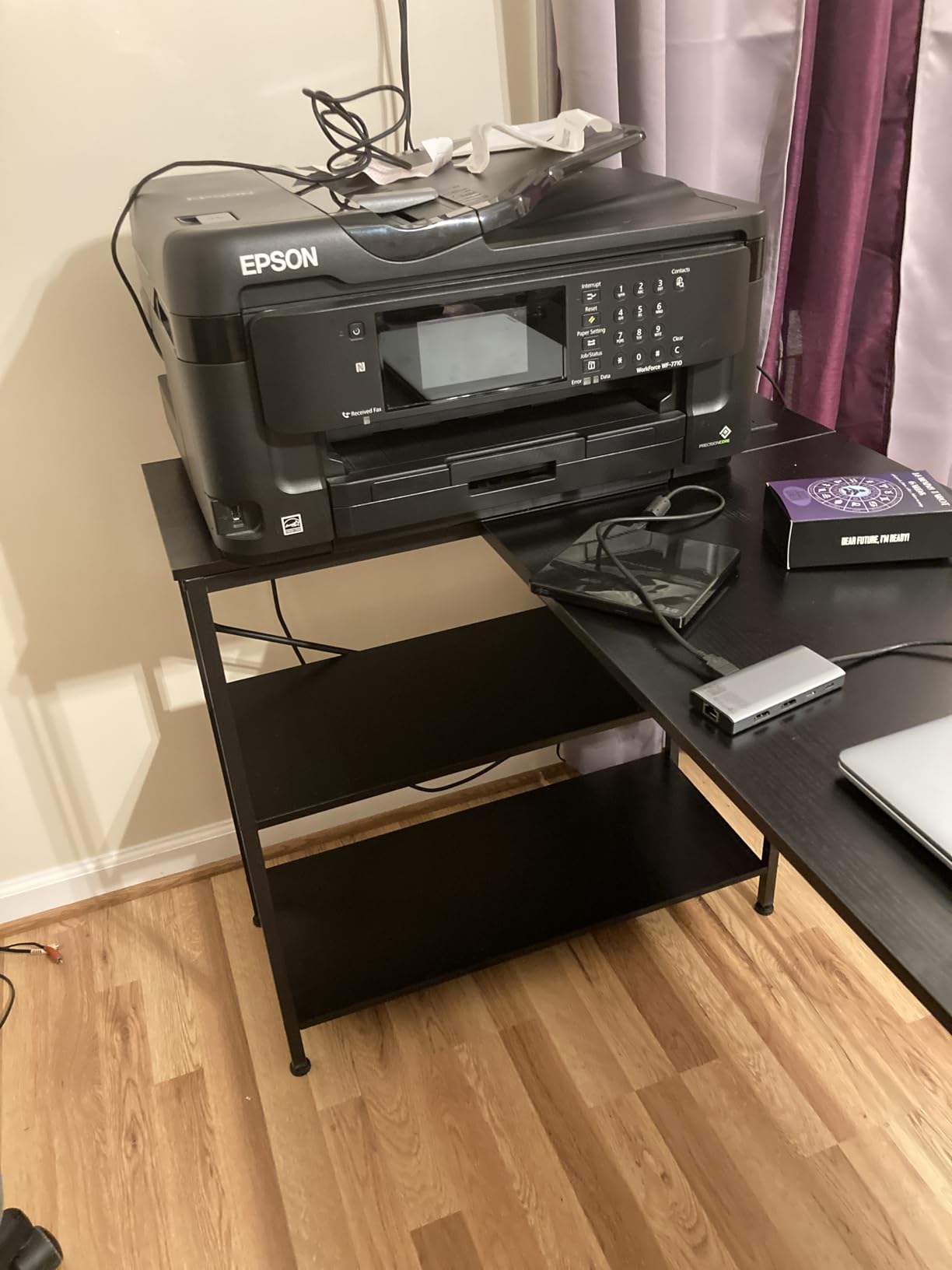 Huuger L Shaped Office Desk with Power Outlets, 47 Inch Computer Desk with 3 Drawers, Shelves, for Gaming, Corner Work, Home Office, Study, Rustic Brown customer photo 2