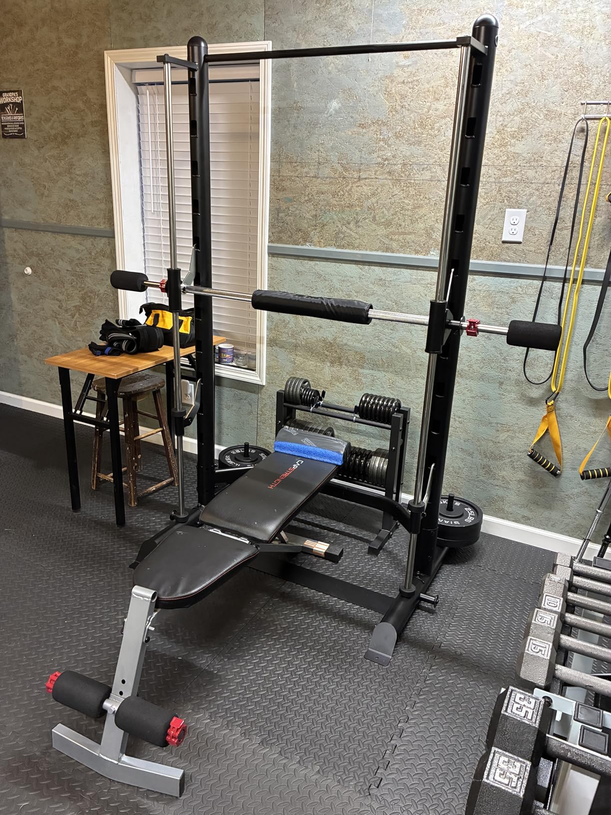 SincMill Squat Rack for Home Gym Bench Press bar Weight Bench Set for Home Gym Power Rack Machines S1000 customer photo 2